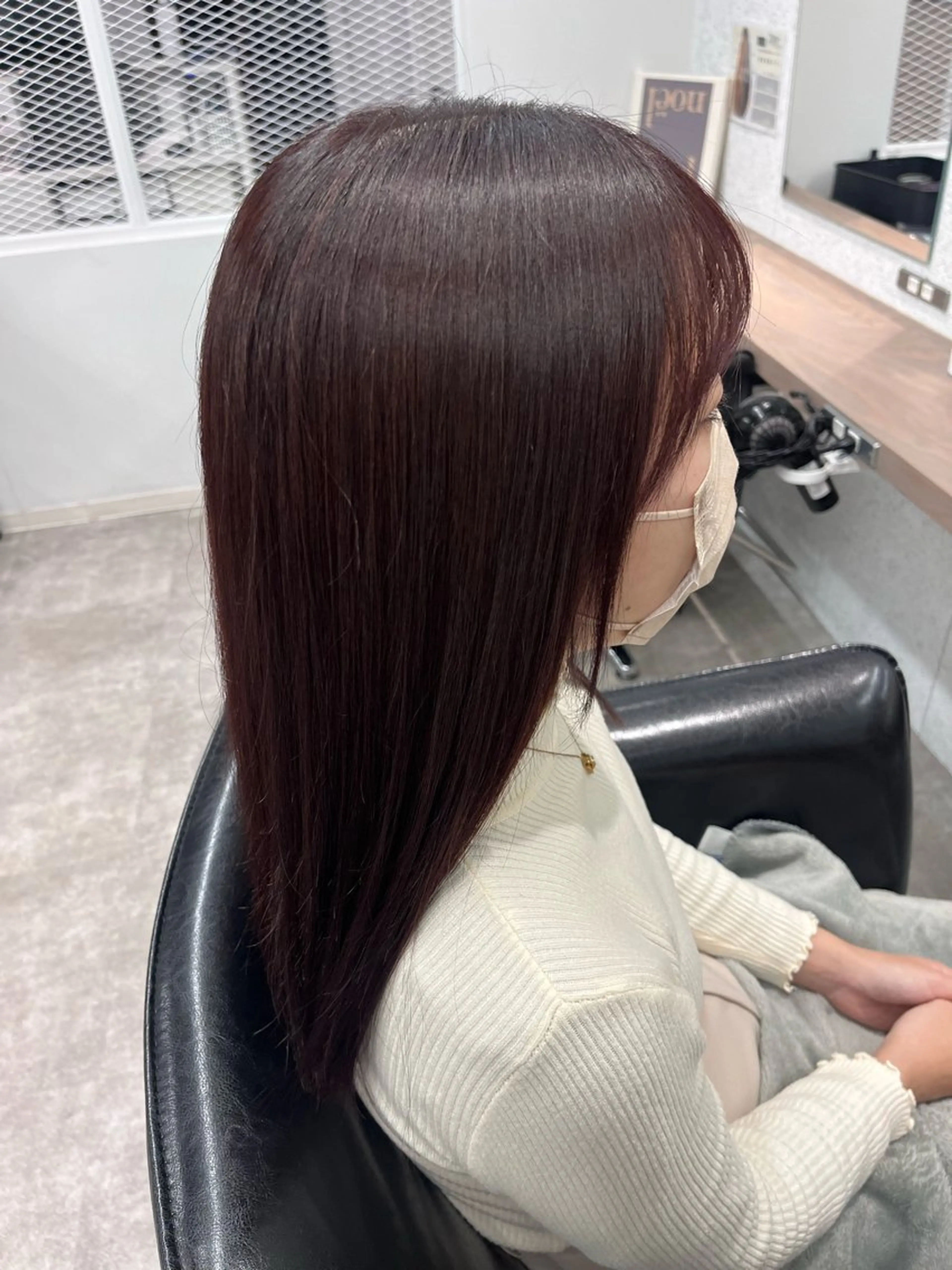 カラー レッドカラー ヘアカラー 縮毛矯正 ボブ/透明感カラー/ 髪質改善/🌙/ルナのヘアスタイル