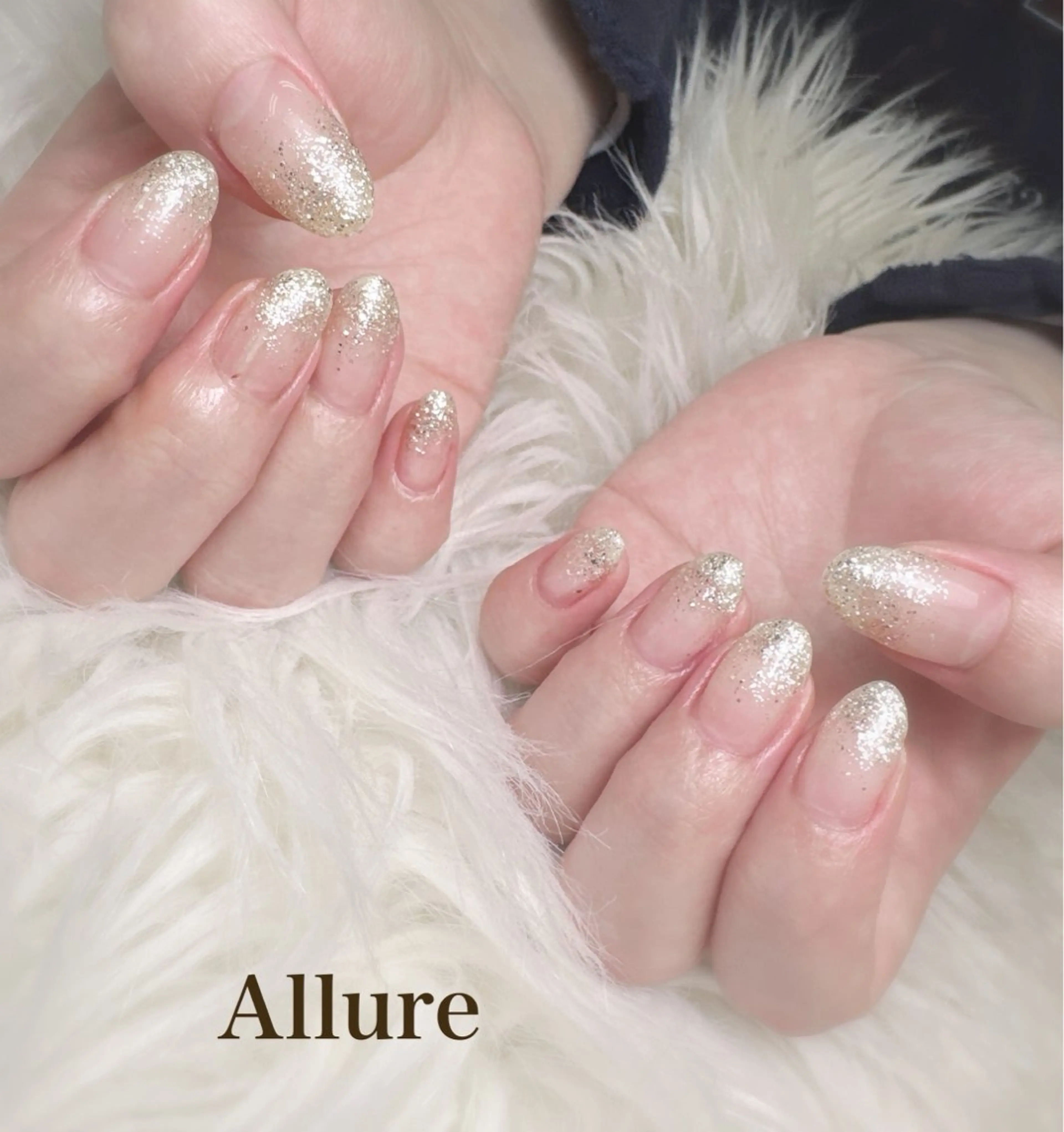 ネイル ラメ(グリッター) ラメグラデーション Allure Yuuのネイルデザイン