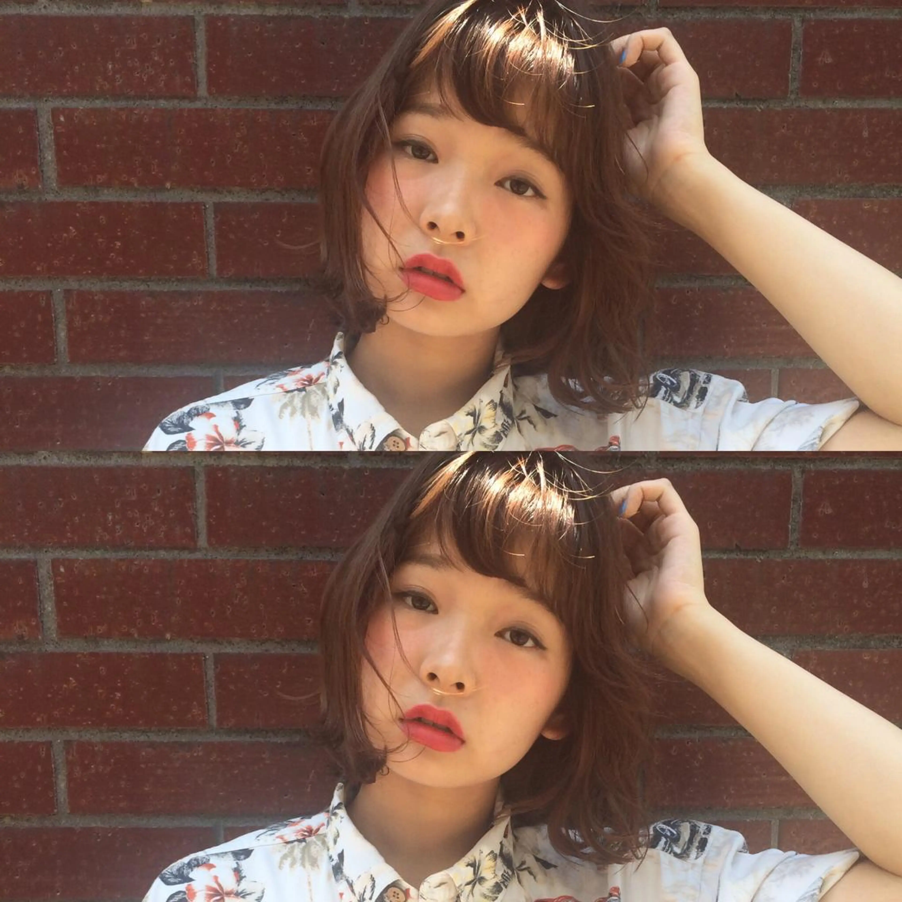 ミディアム セミロング カラー パーマ STAR所属・内藤 達也のヘアスタイル