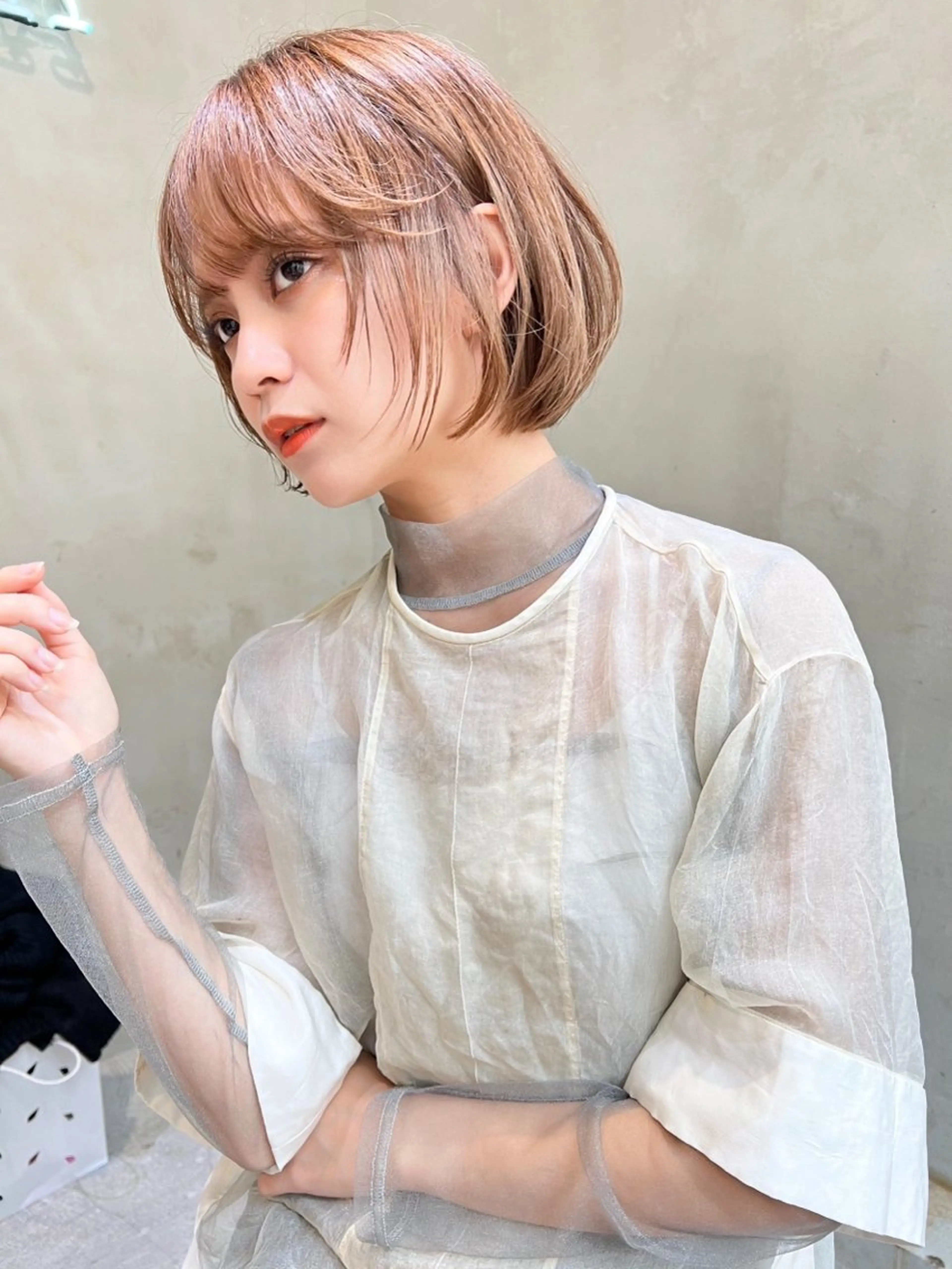 ショート カラー パーマ ヘアアレンジ カット トリートメント ボブ特化/くびれボブ /艶カラー☘️喜美花のヘアスタイル