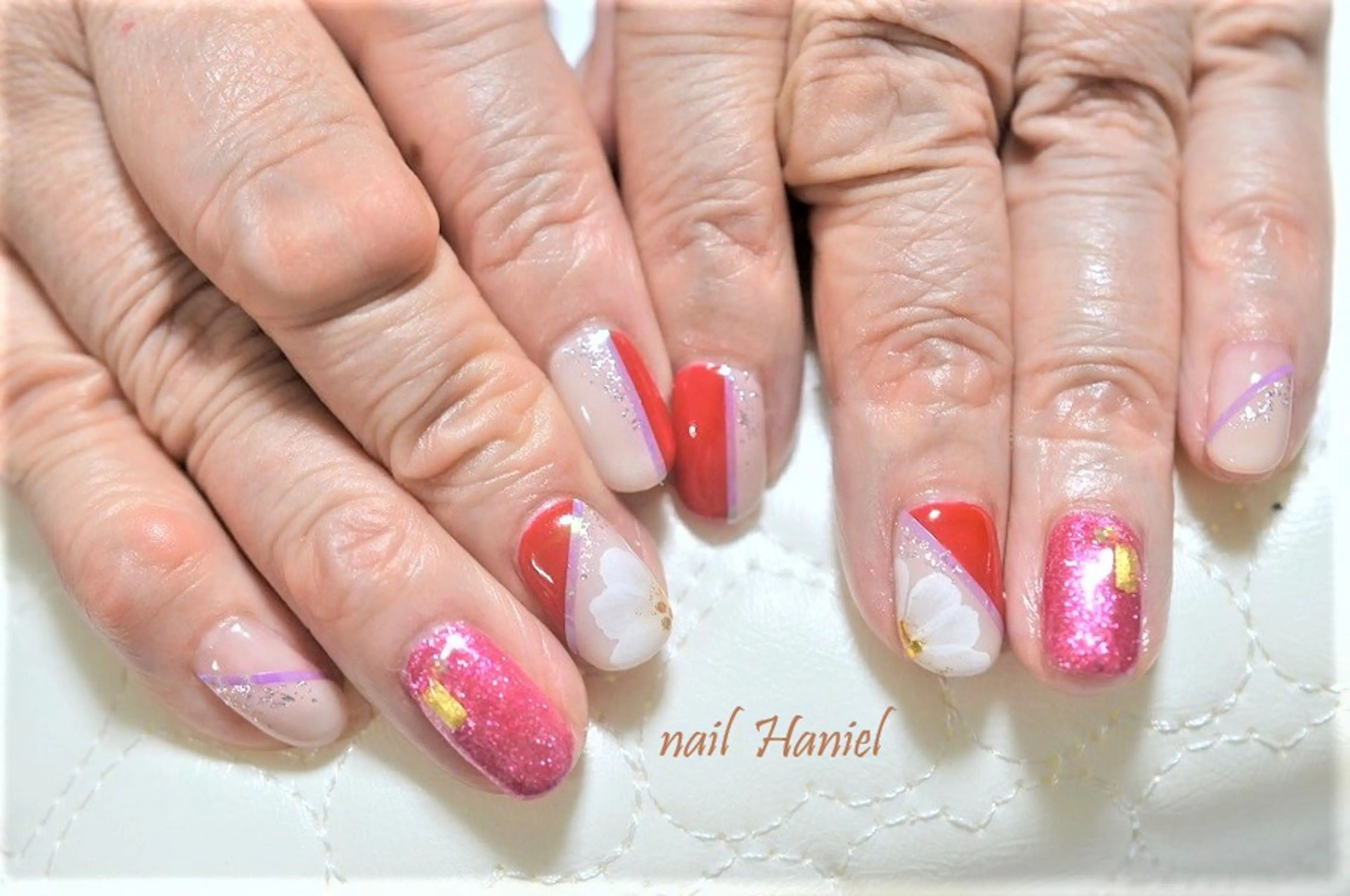 ネイル ジェルネイル オフィスネイル パラジェル 冬ネイル クリスマス ハンドネイル nail Haniel所属・半蔵門サロンハニエル 魅神 ちよのネイルデザイン