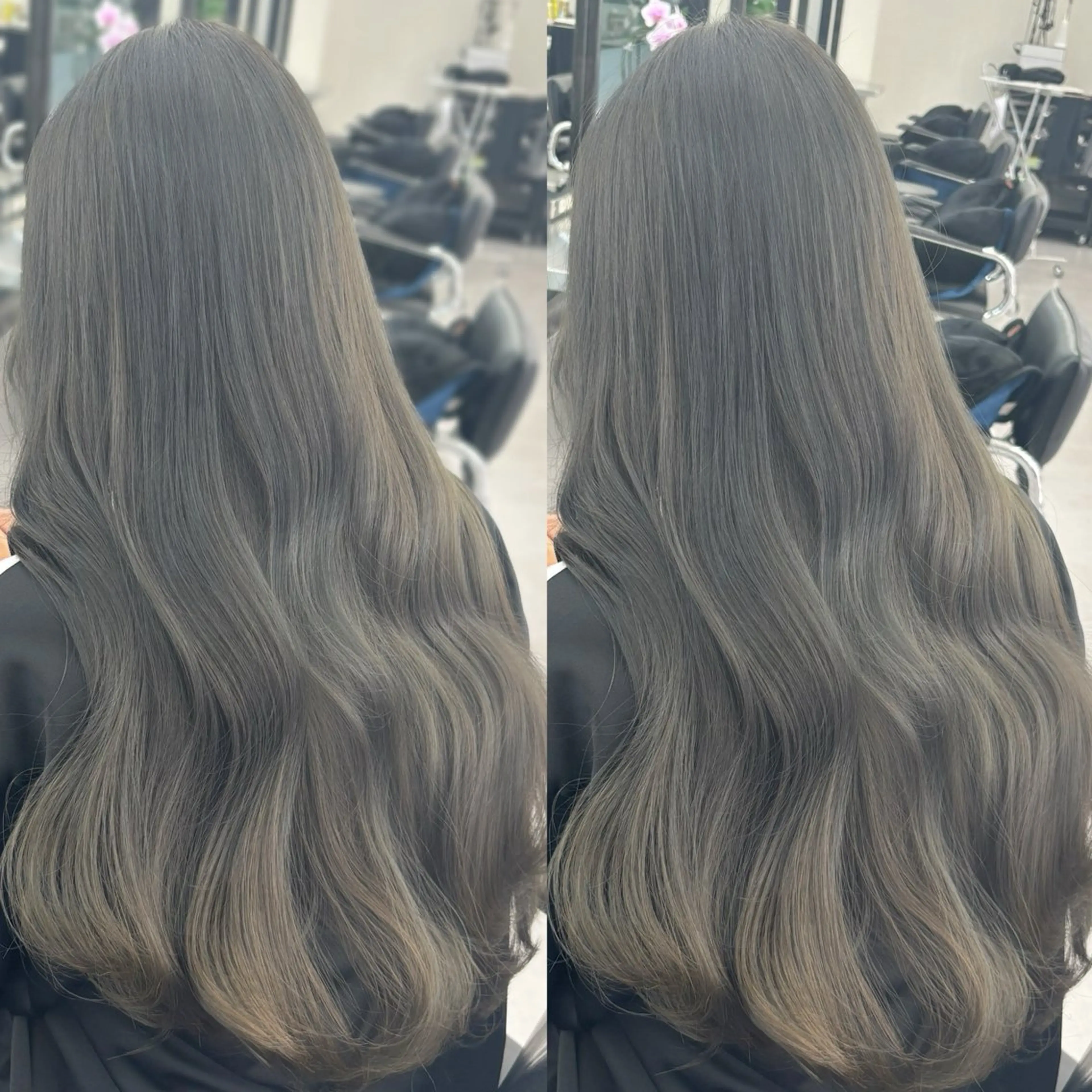 ロング カラー ヘアカラー トリートメント 髪質改善/赤み消し ブリーチなし心斎橋のヘアスタイル