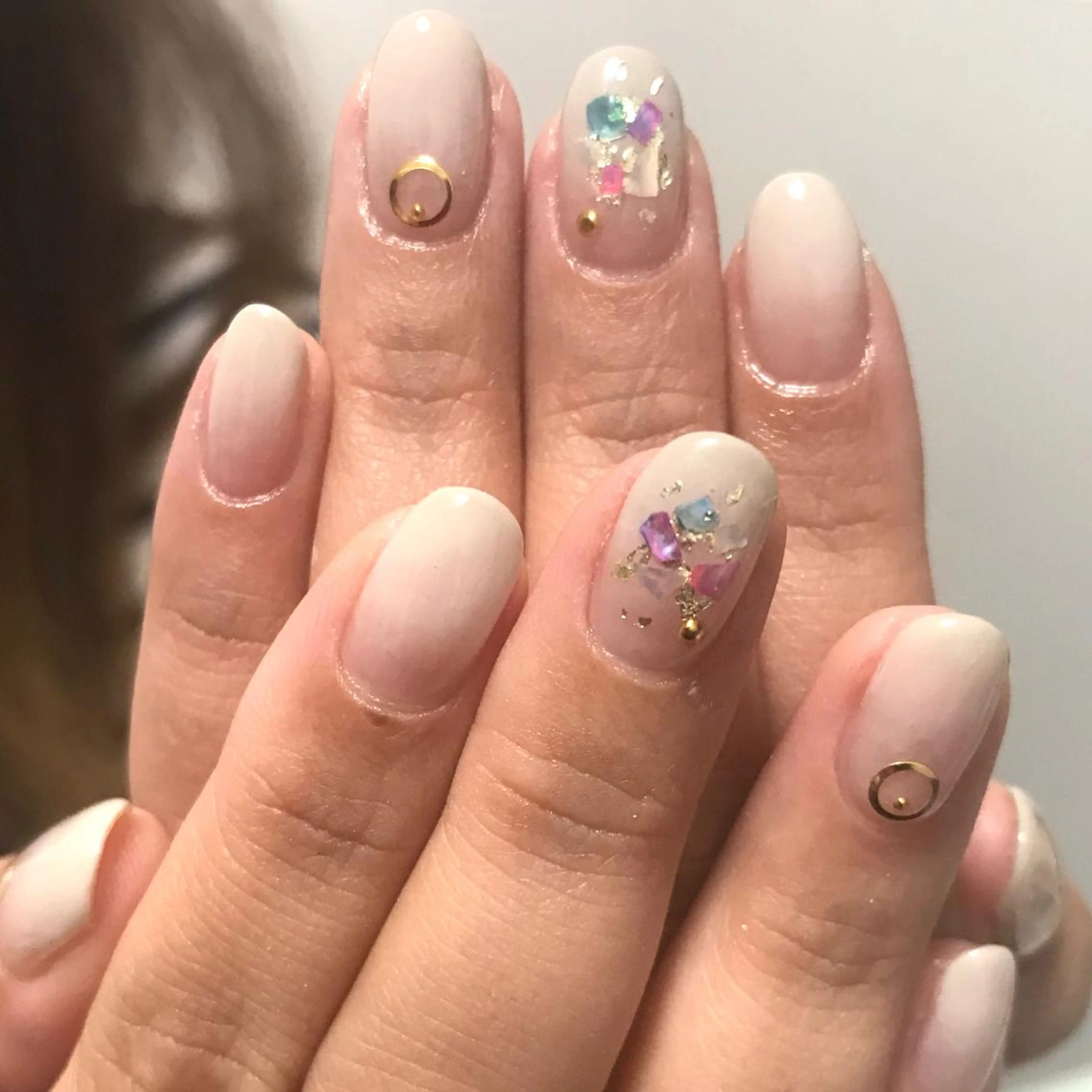 ネイル グラデーション オフィスネイル シンプルネイル ステラ marikominoのネイルデザイン