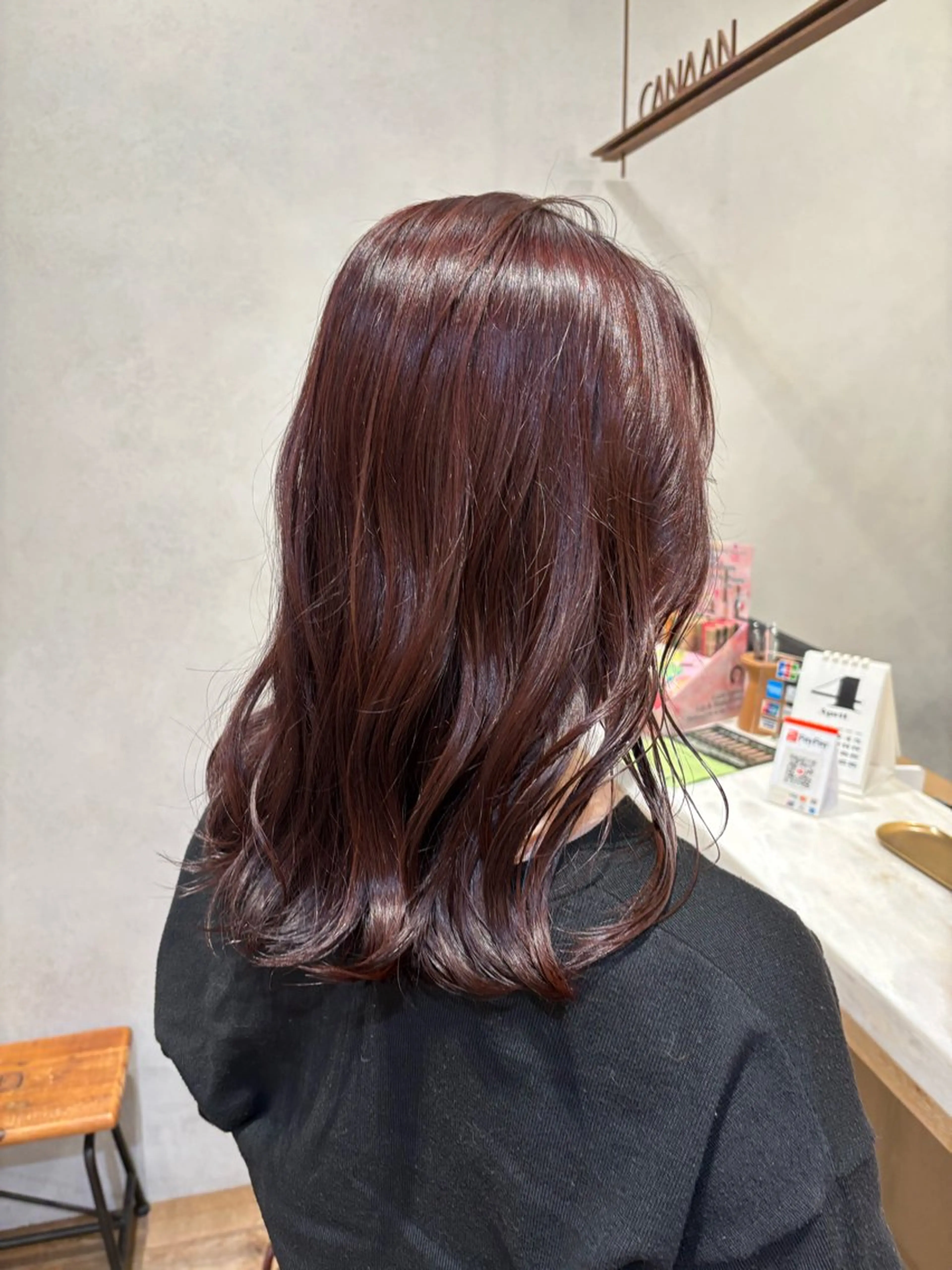 ミディアム カラー レッドカラー カット ヘアカラー ハイトーン/暖色 カラー/maoのヘアスタイル