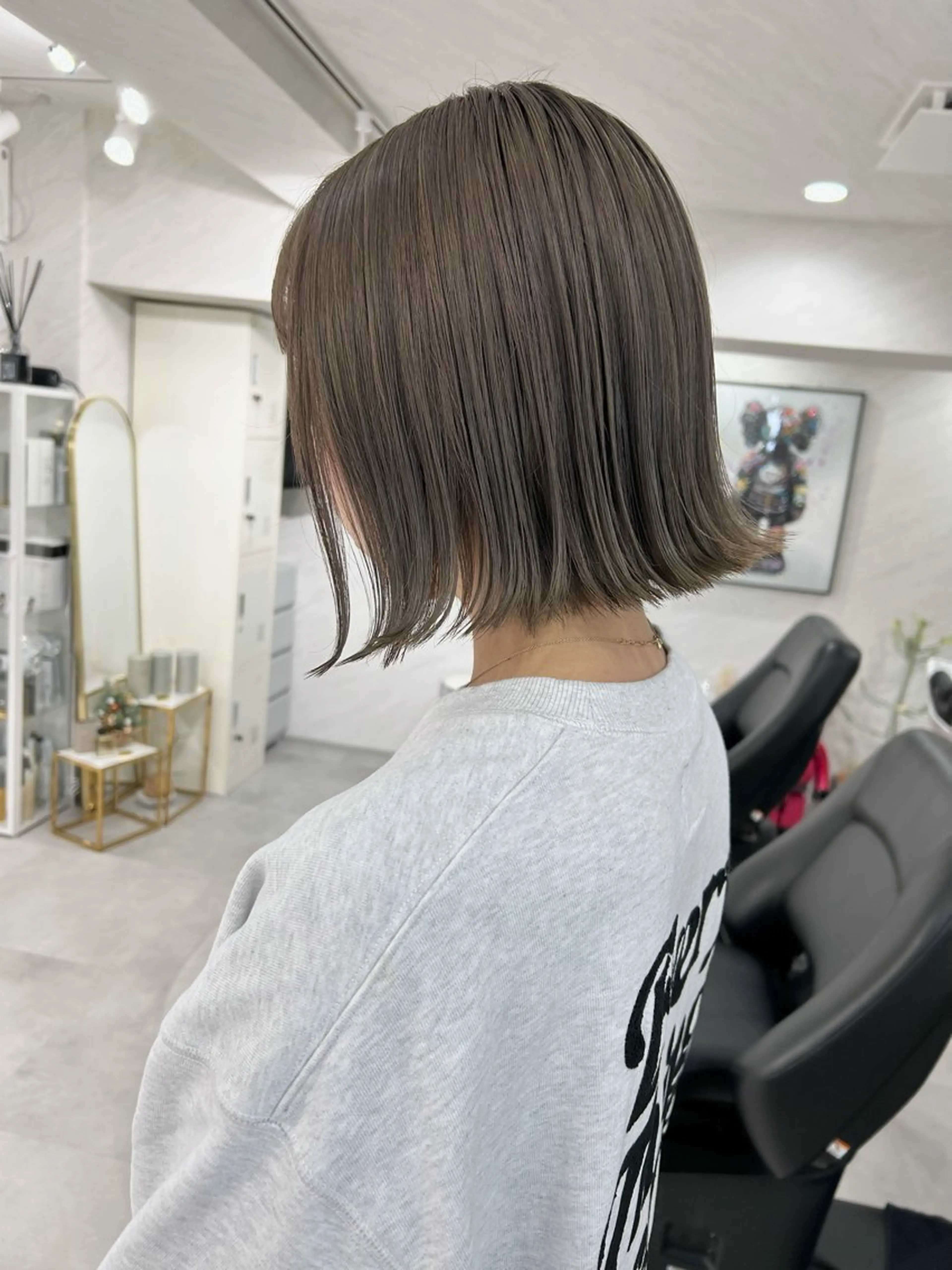 ミディアム カラー カット ヘアカラー トリートメント 髪質改善will hairdesignのヘアスタイル