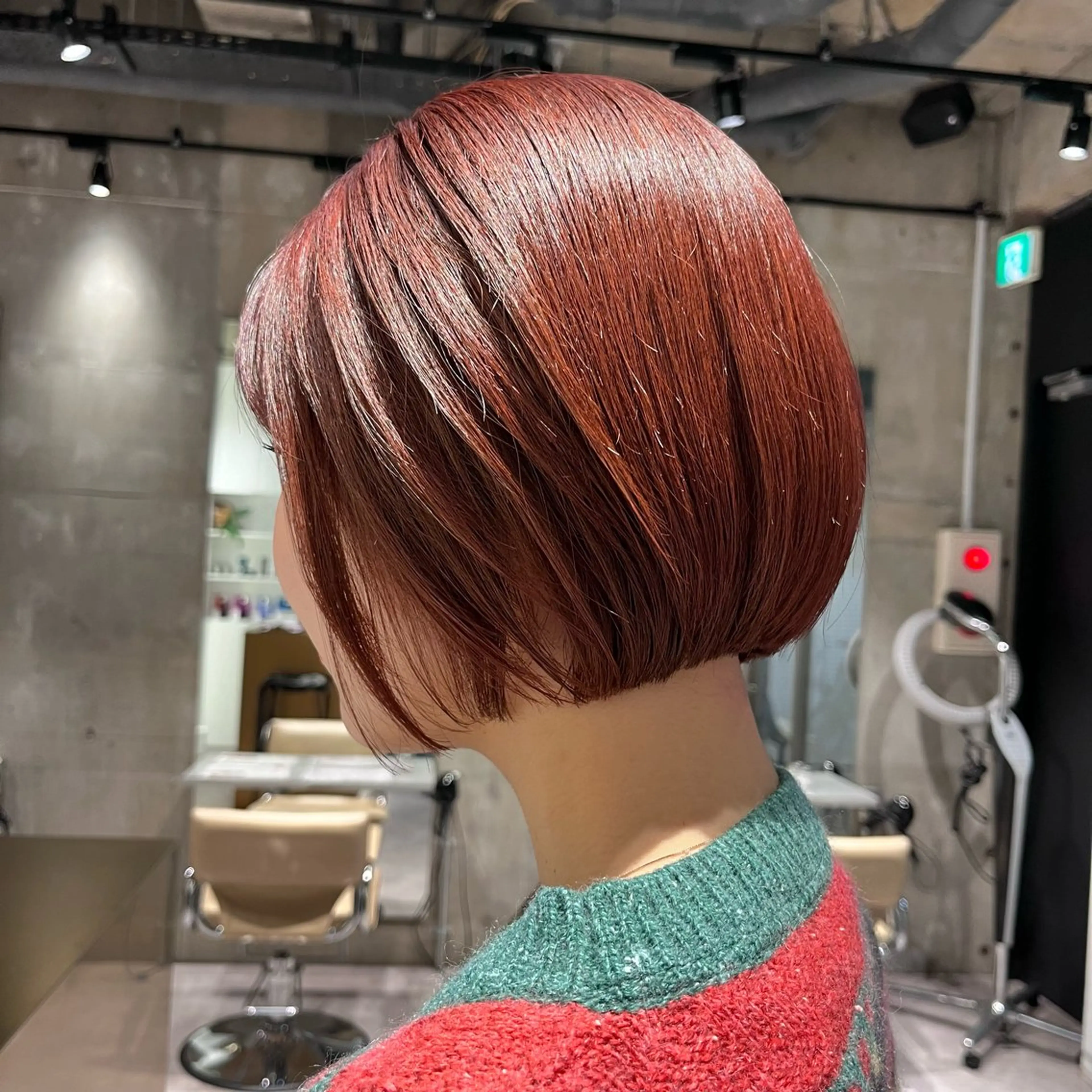 ショート カラー ブリーチ ボルドーカラー ブリーチなしカラー iLi🫧kim ryongna🦋のヘアスタイル