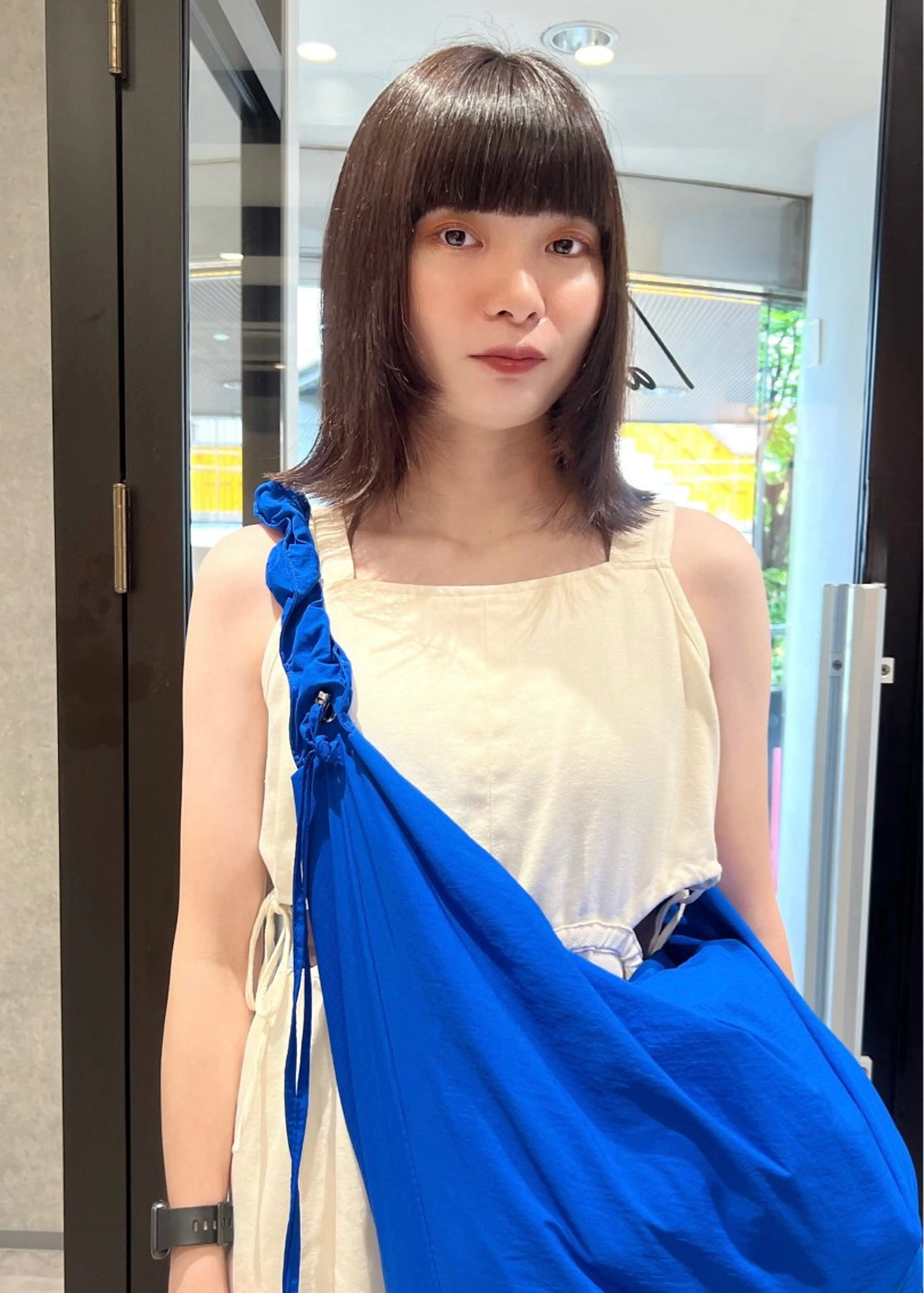 セミロング 顔まわりレイヤー レイヤーカット AI TOKYO　S所属・mizuki 【韓国レイヤー】のヘアスタイル