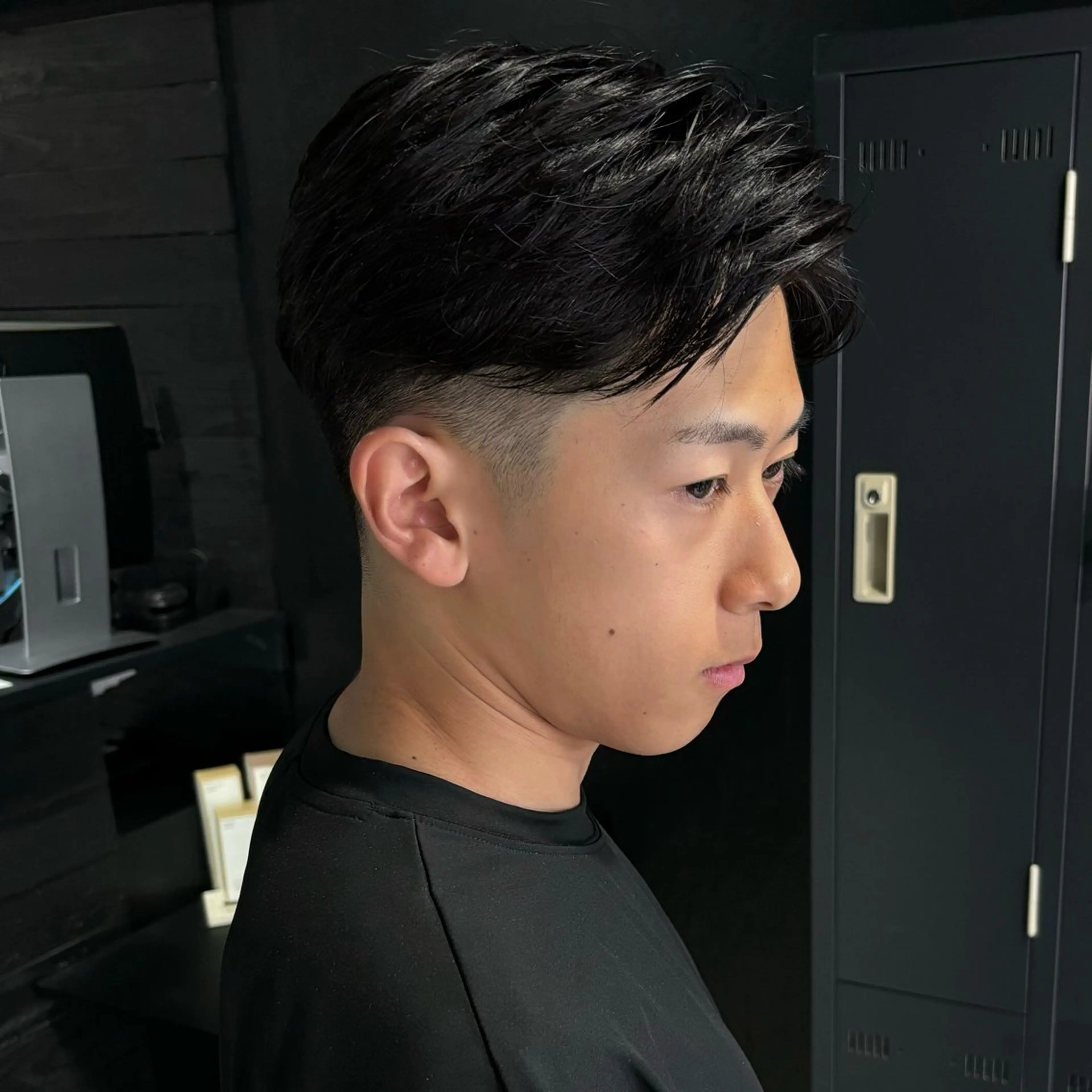 ショート パーマ メンズ カット トリートメント ヘアセット スパイキーショート アメ村【戸兵吏駒】のヘアスタイル