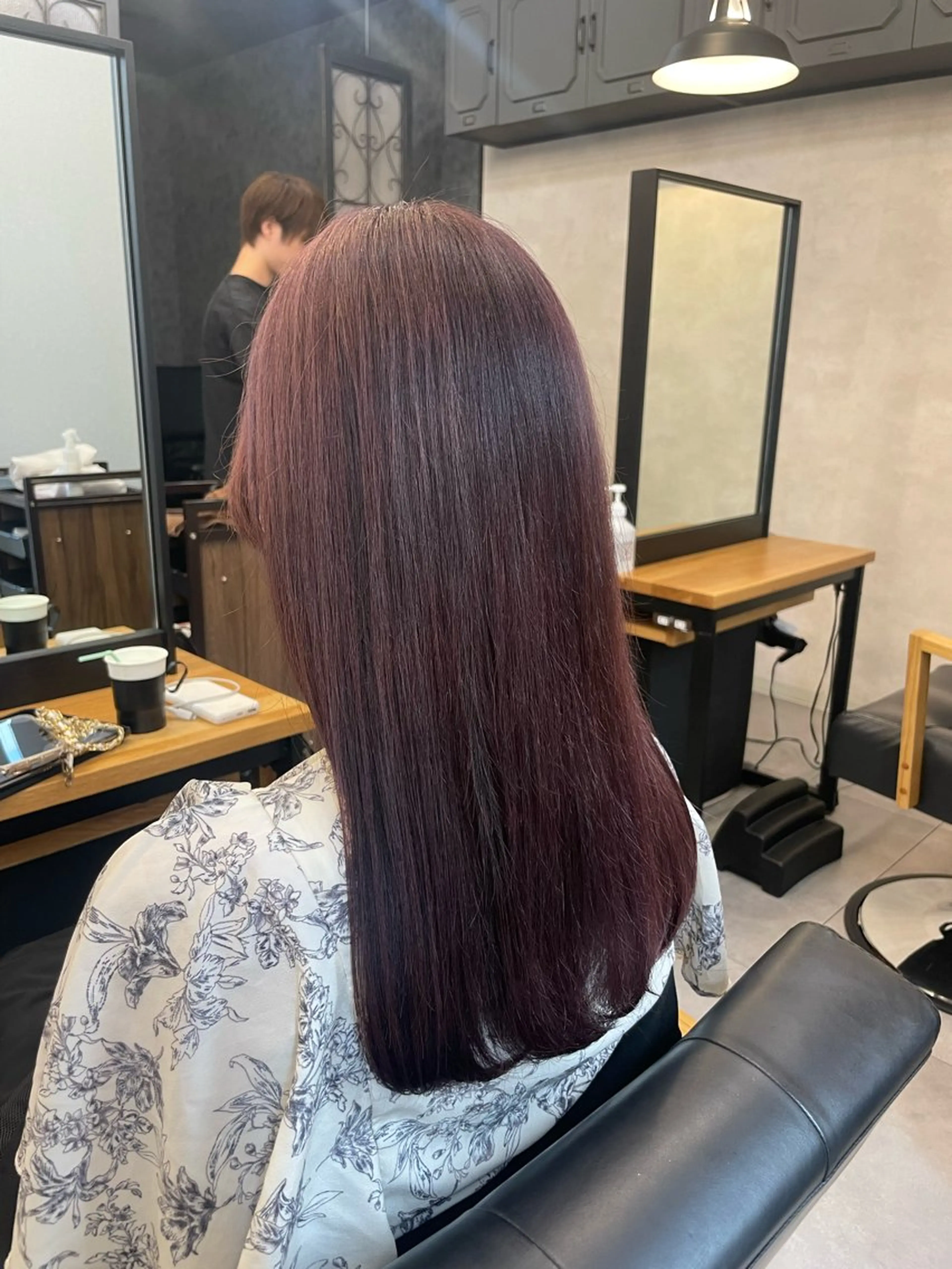 ロング カラー ブリーチ ラベンダーカラー ラベンダーピンク ピンクカラー ヘアカラー トリートメント 今村 南穂のヘアスタイル