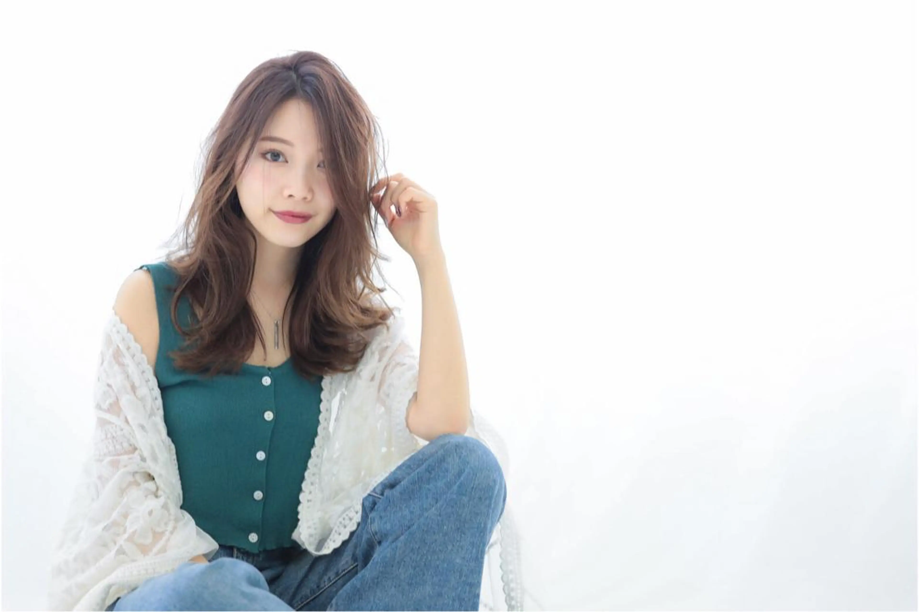 ロング カラー バレイヤージュ ブリーチ ダブルカラー グラデーションカラー ハイライトカラー hair salon mementoのヘアスタイル