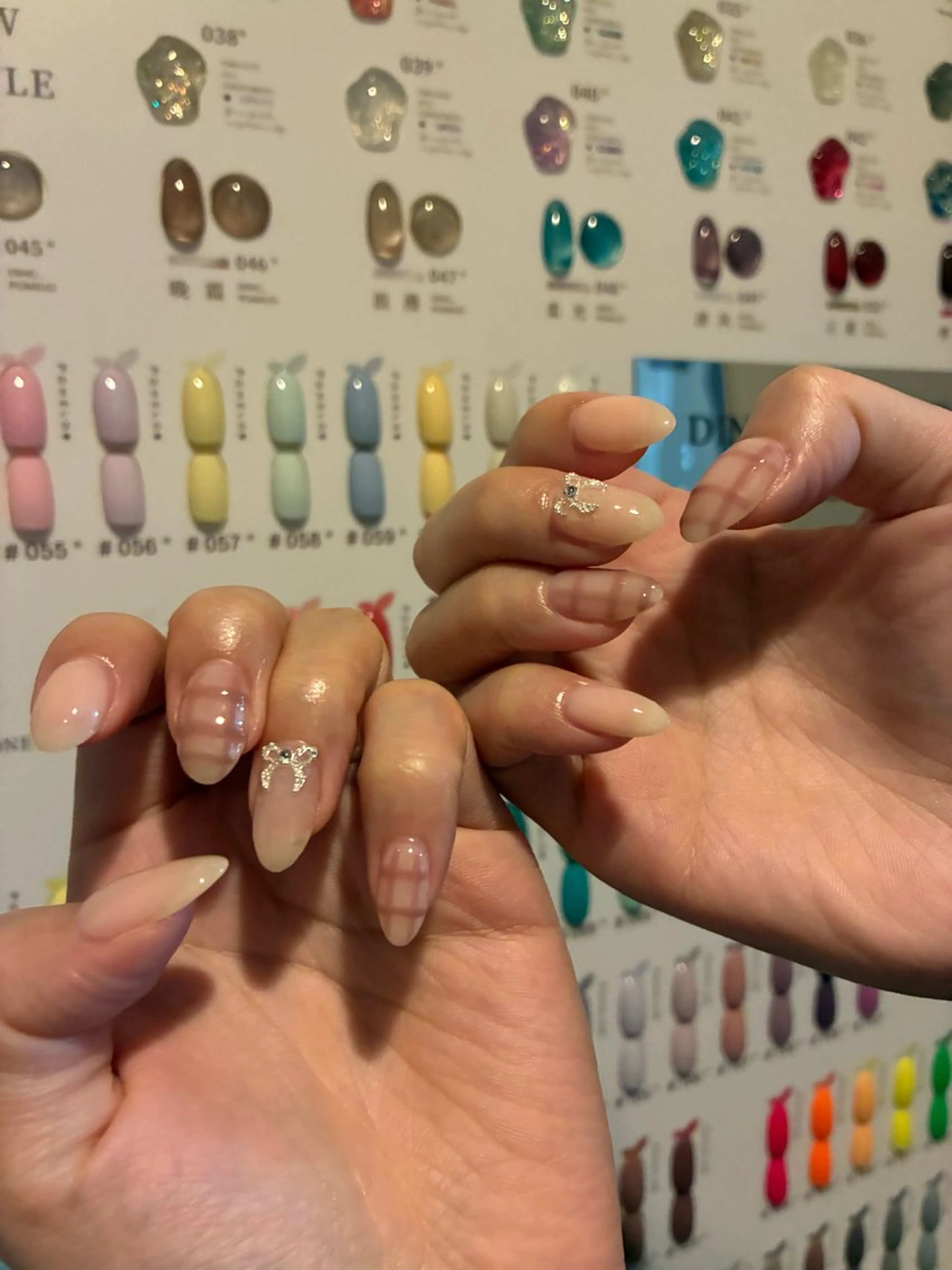 ネイル 韓国ネイル 持ち込み ニュアンスネイル ネイルチップ 冬ネイル ハンドネイル JENNY ANA.CHUOのネイルデザイン