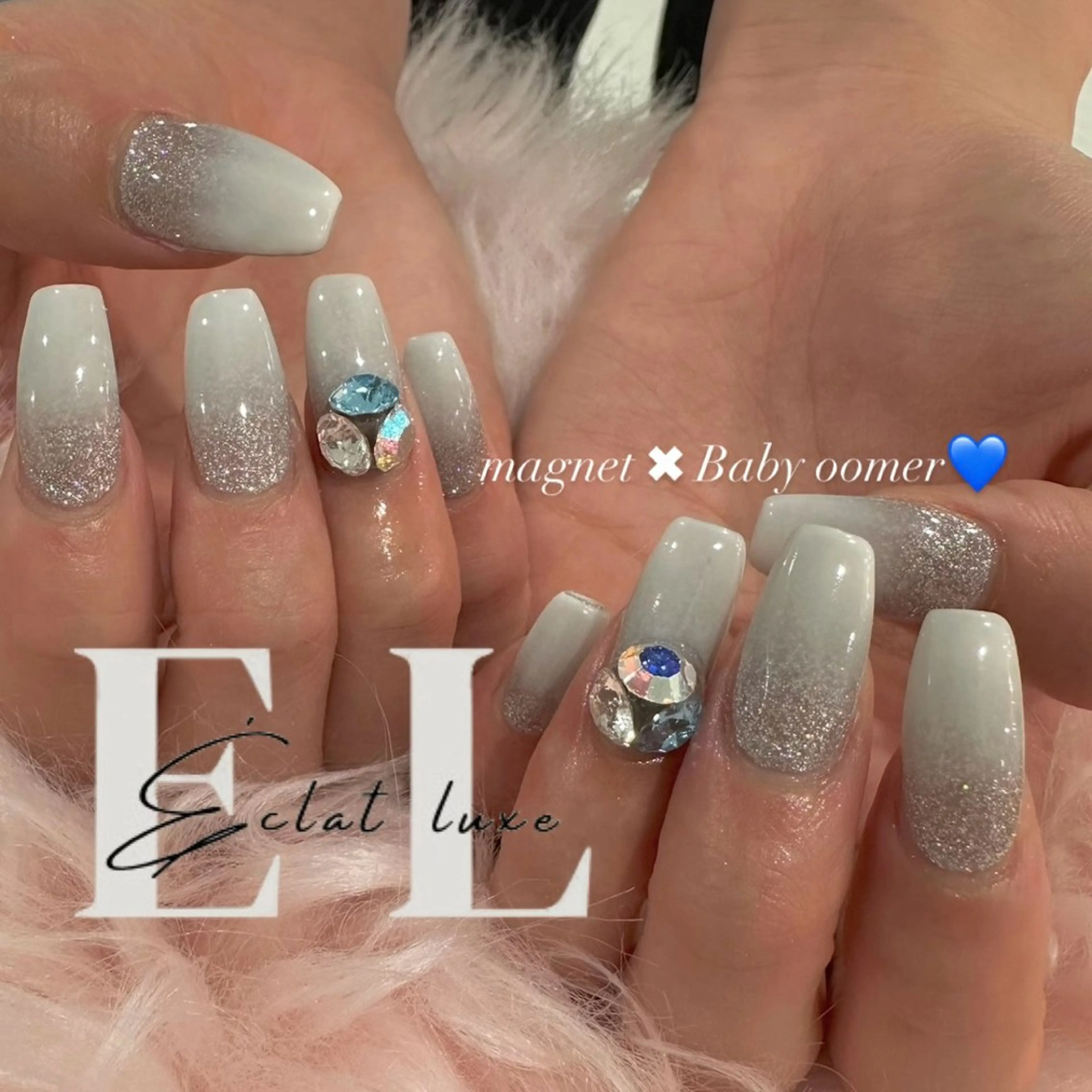 ネイル 韓国ネイル マグネットネイル ニュアンスネイル オフィスネイル ワンホンネイル 倉石 百恵のネイルデザイン