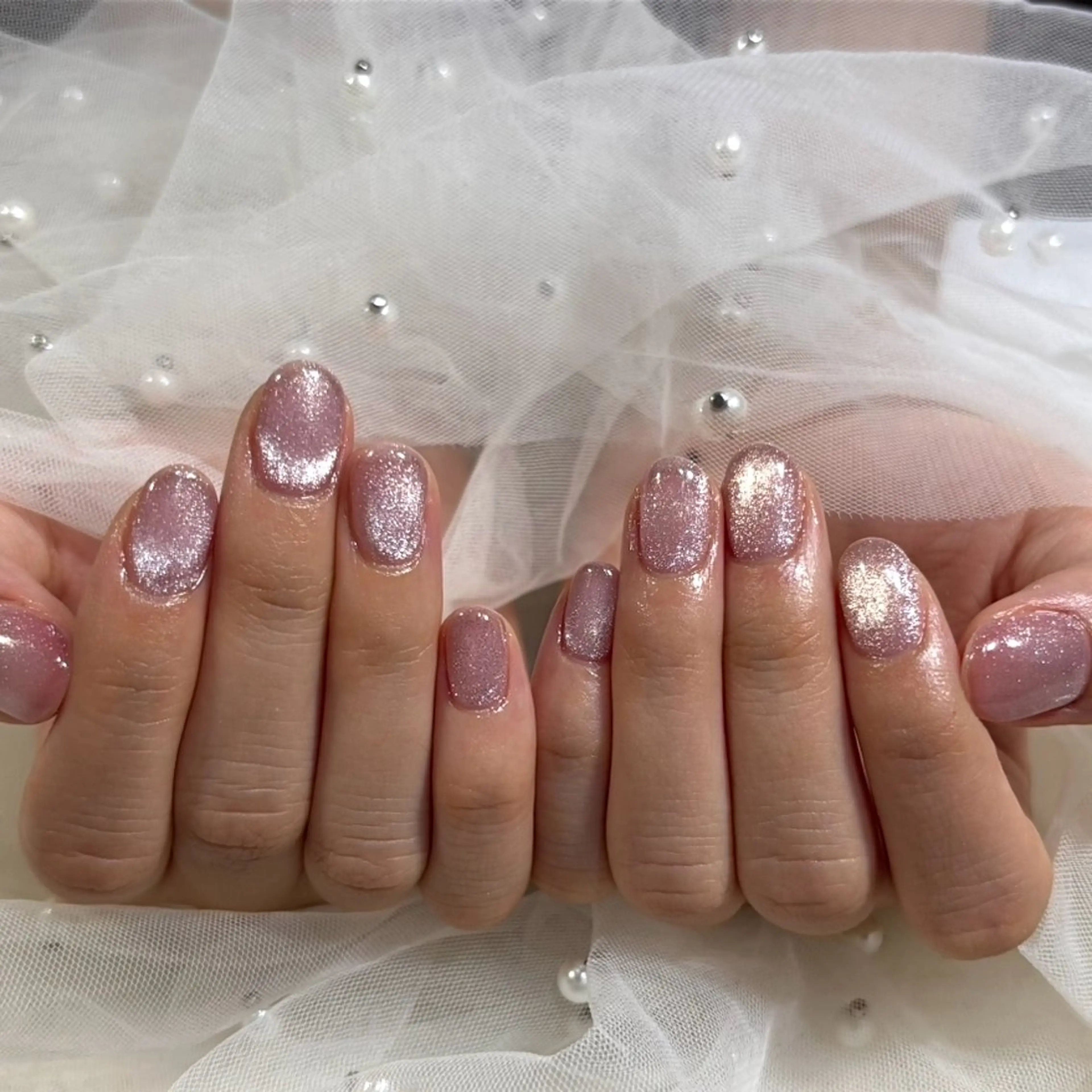 オフなし◆ハンドマグネットワンカラー(キラキラタイプ)✨甘皮ケア込の写真