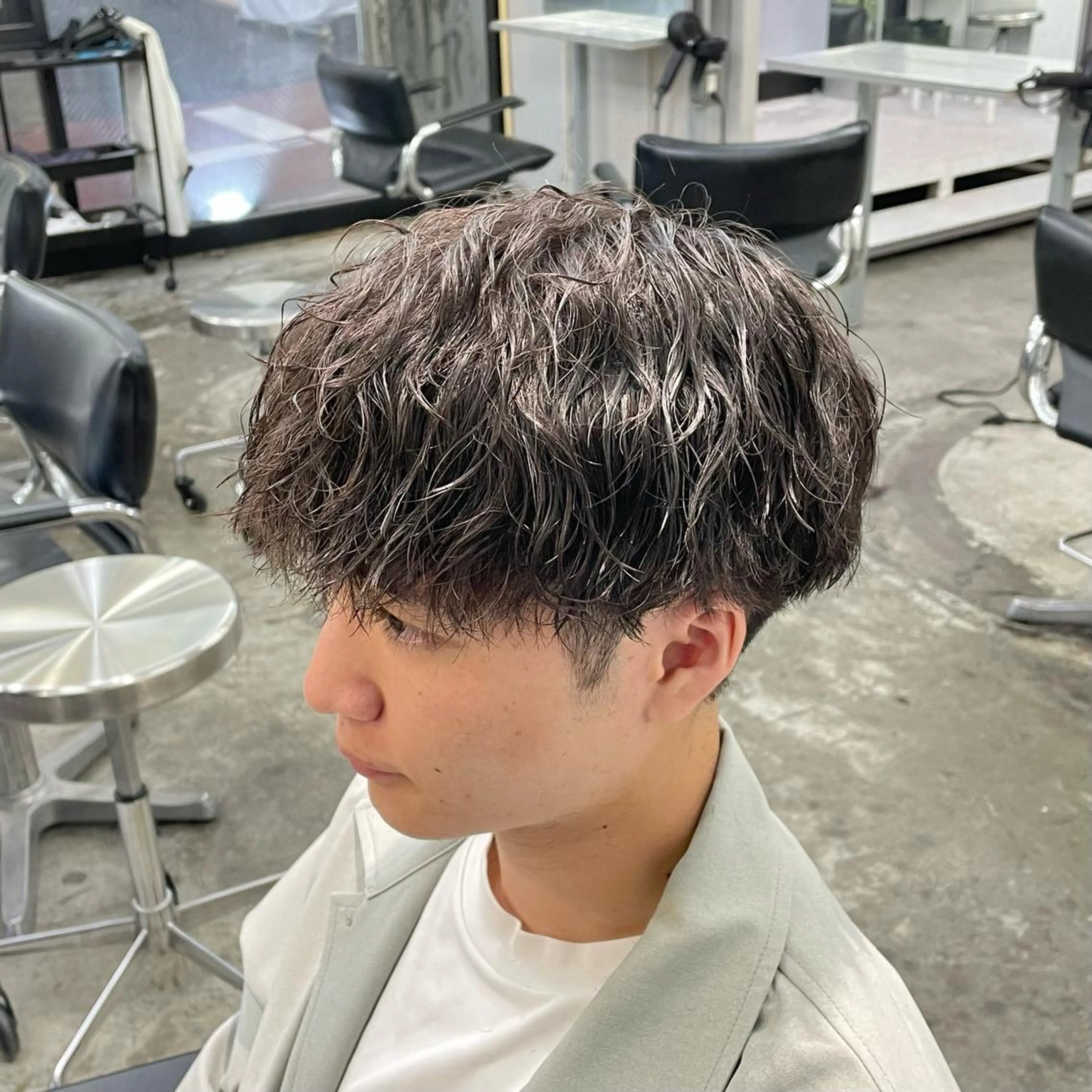 ショート パーマ メンズ カット パーマ メンズ特化美容師/ 藤戸 椋のヘアスタイル