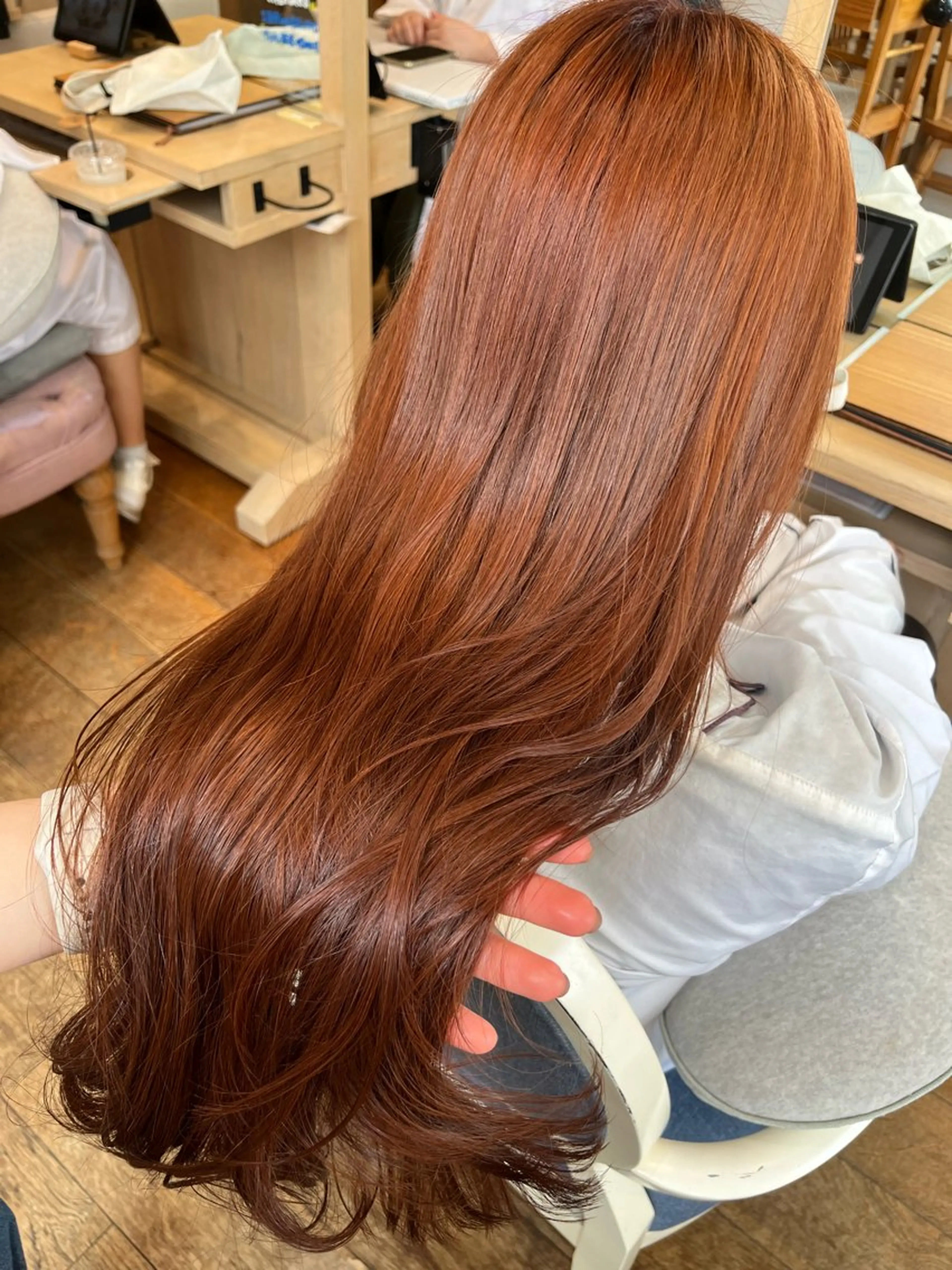 セミロング カラー ヘアカラー 辻しおり/似合わせ カット/暖色カラー栄のヘアスタイル