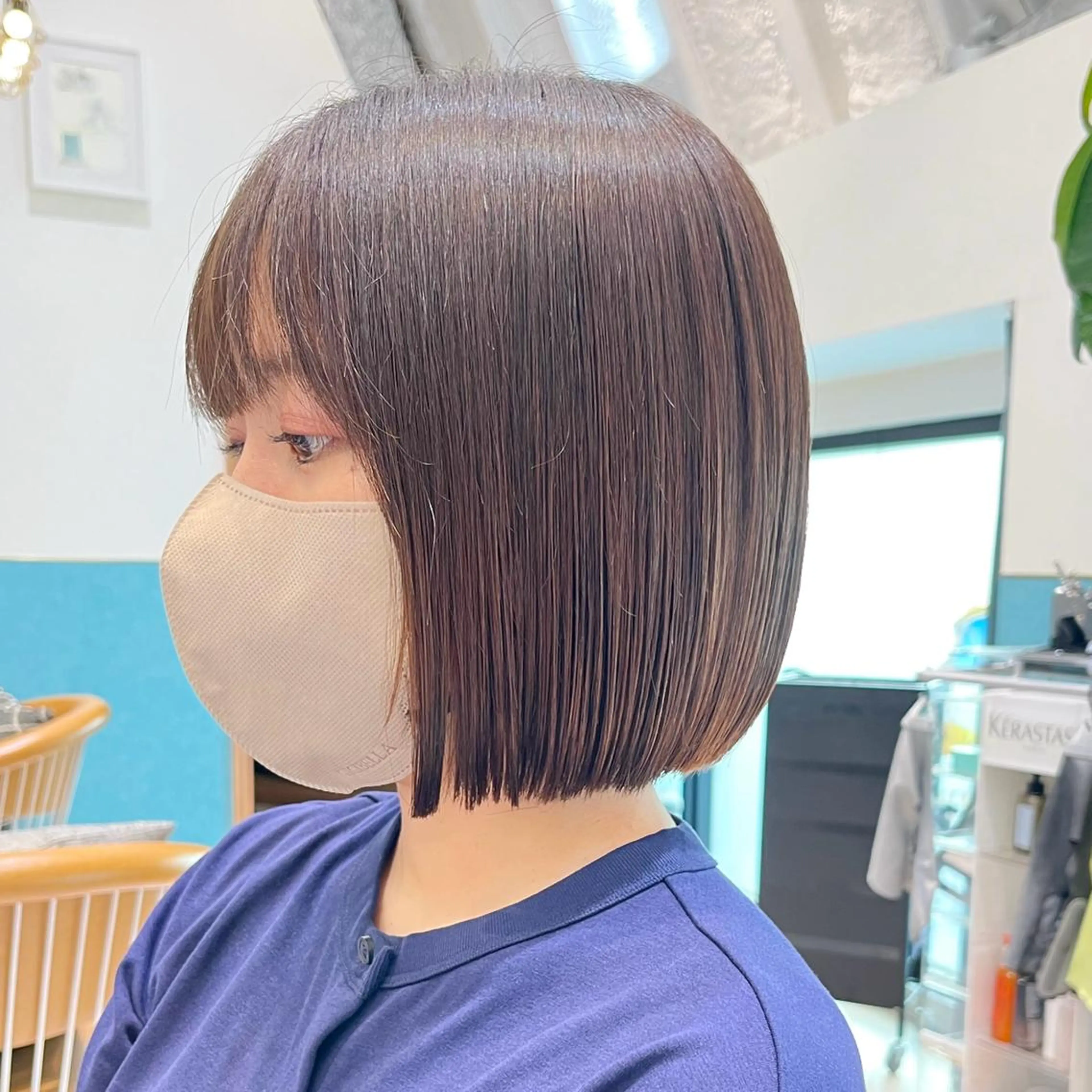ミディアム 縮毛矯正 カット 縮毛矯正 トリートメント エリアNo.1ボブ 💟Nanatsuのヘアスタイル