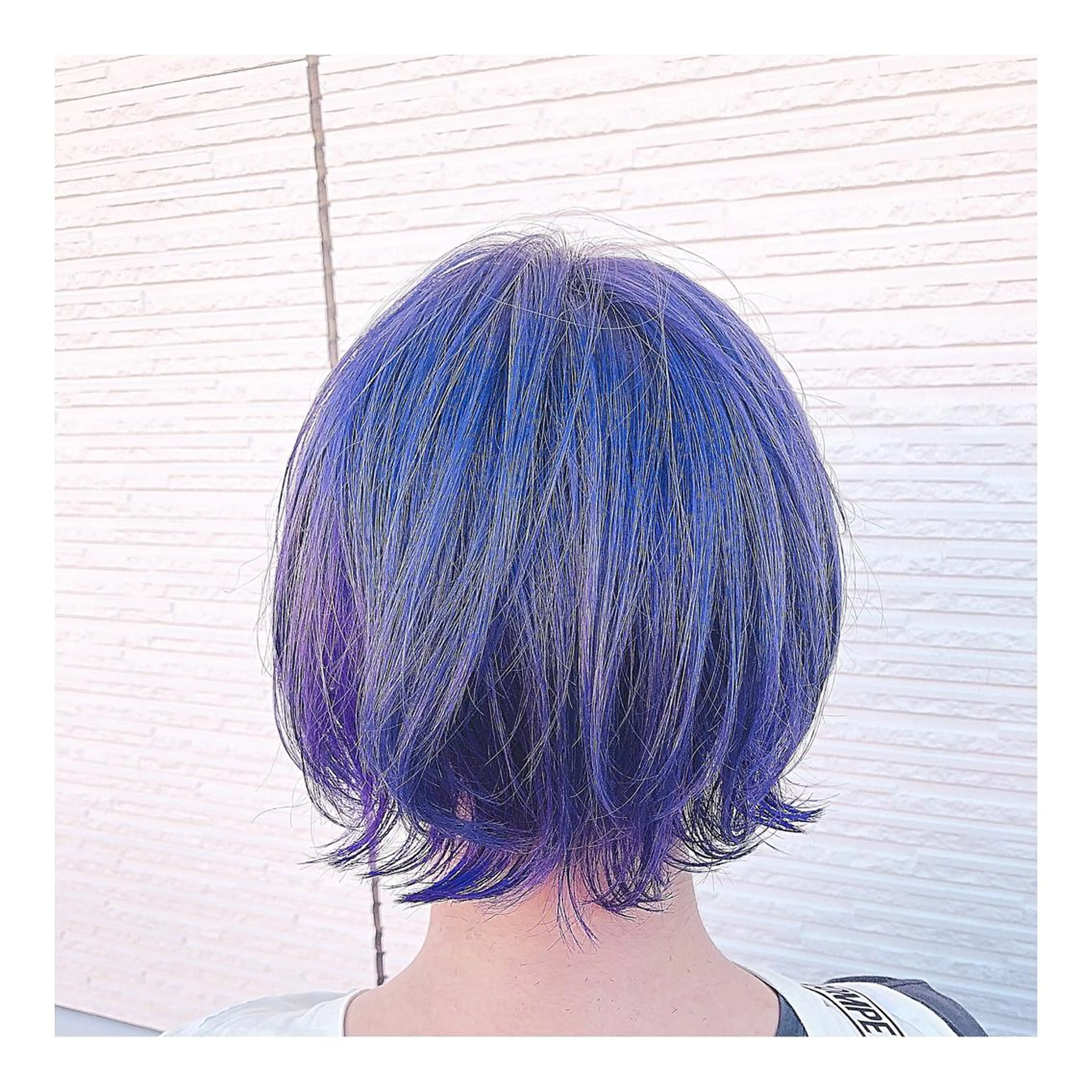 ショート カラー ブルーカラー ブルーパープル パープルカラー ヘアカラー トリートメント 名畑 裕貴のヘアスタイル