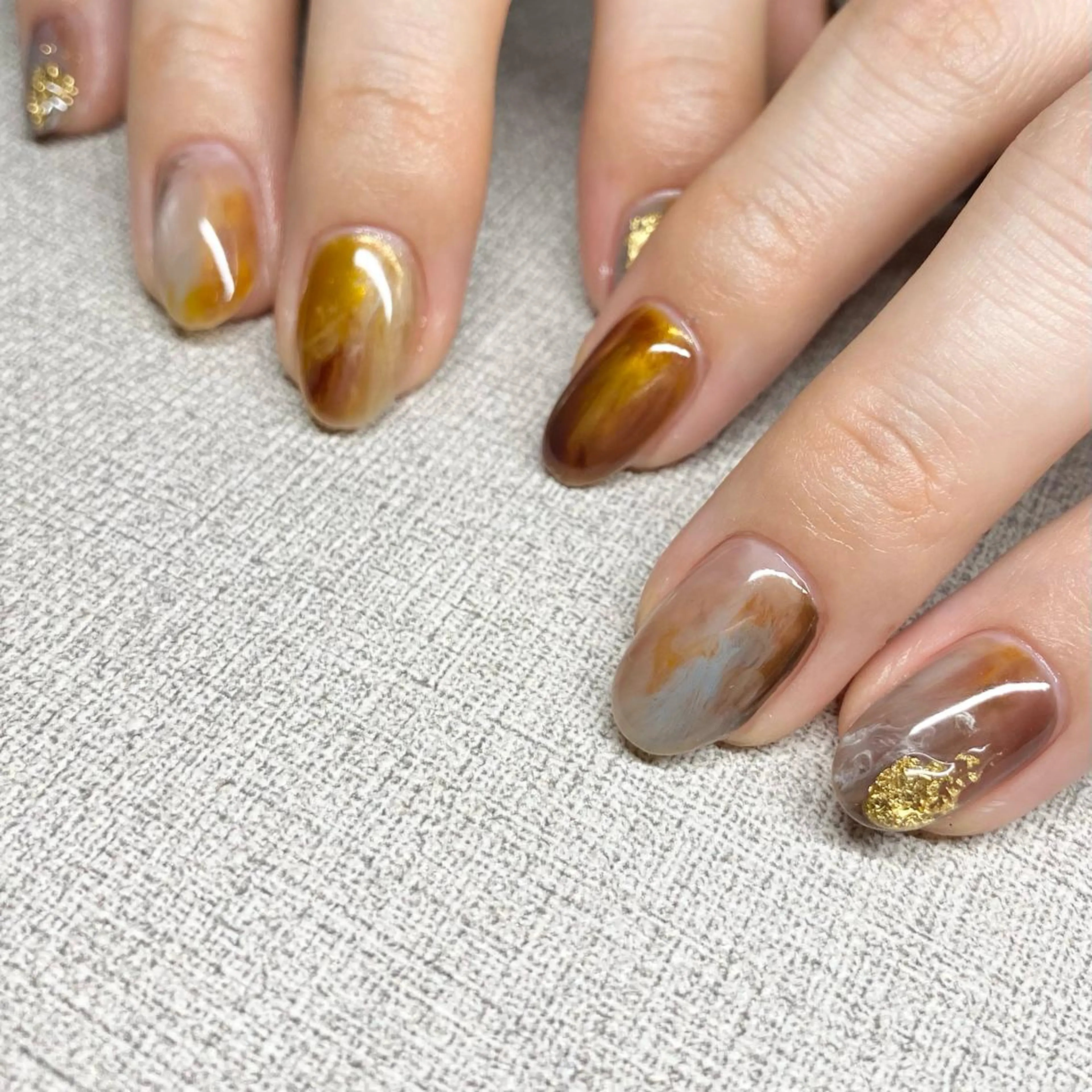 ネイル アートネイル ニュアンスネイル 冬ネイル ハンドネイル 山田 貴子のネイルデザイン