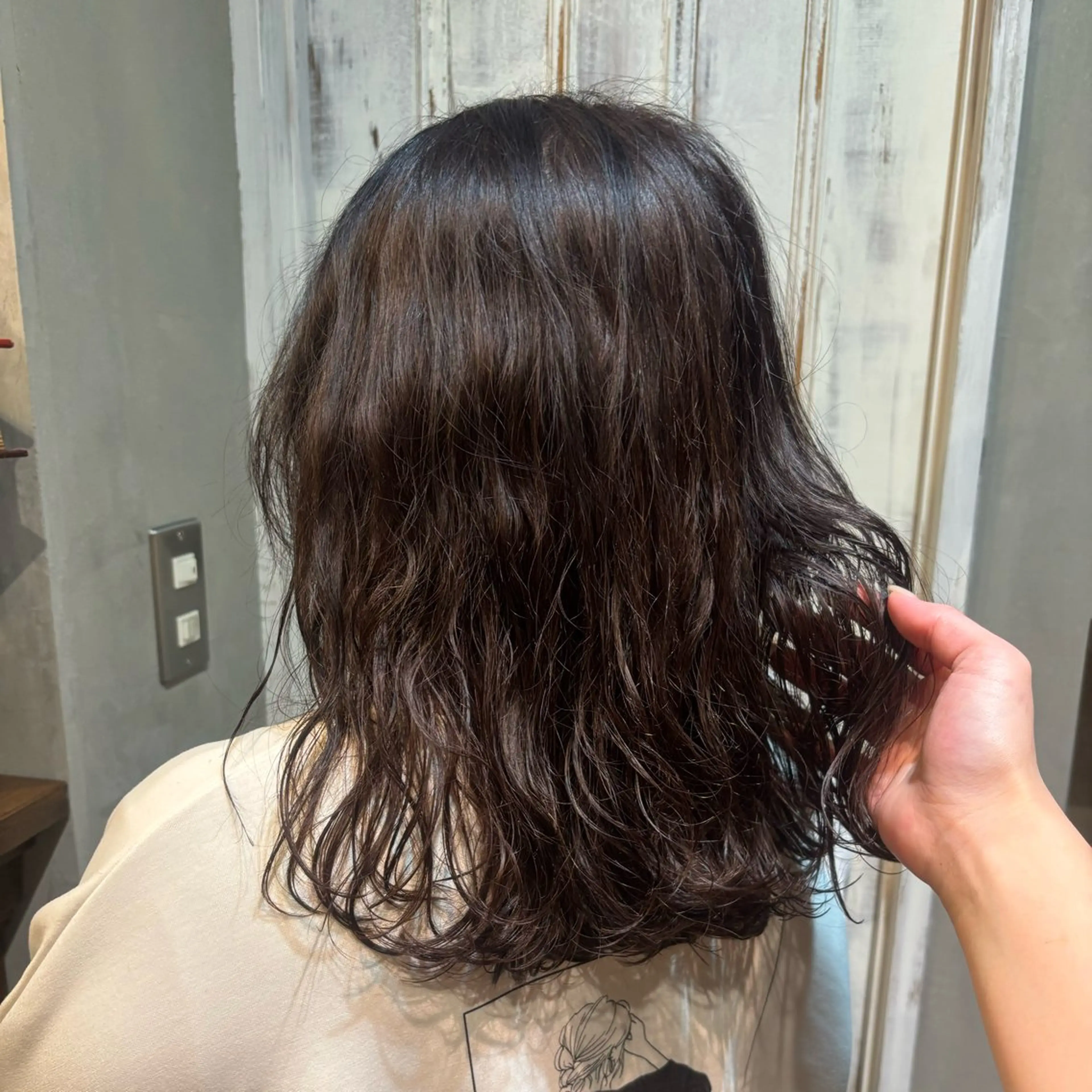 ミディアム パーマ ミディアムパーマ カット パーマ saya 🧸 cut/colorのヘアスタイル