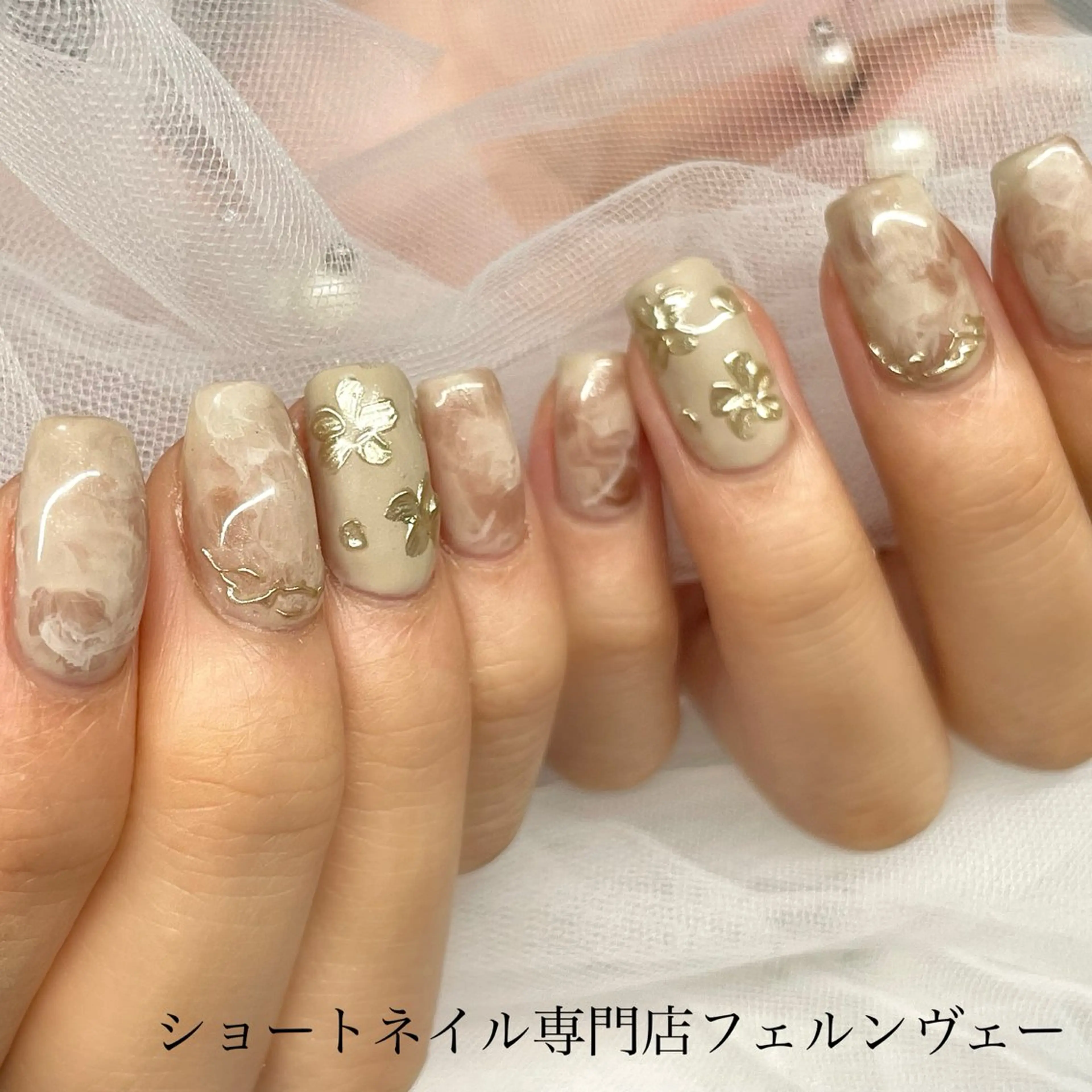 ネイル ジェルネイル オフィスネイル パラジェル ショートネイル ハンドネイル ショートネイル専門店フェルンヴェー所属・ショートネイル専門店 フェルンヴェー代々木のネイルデザイン