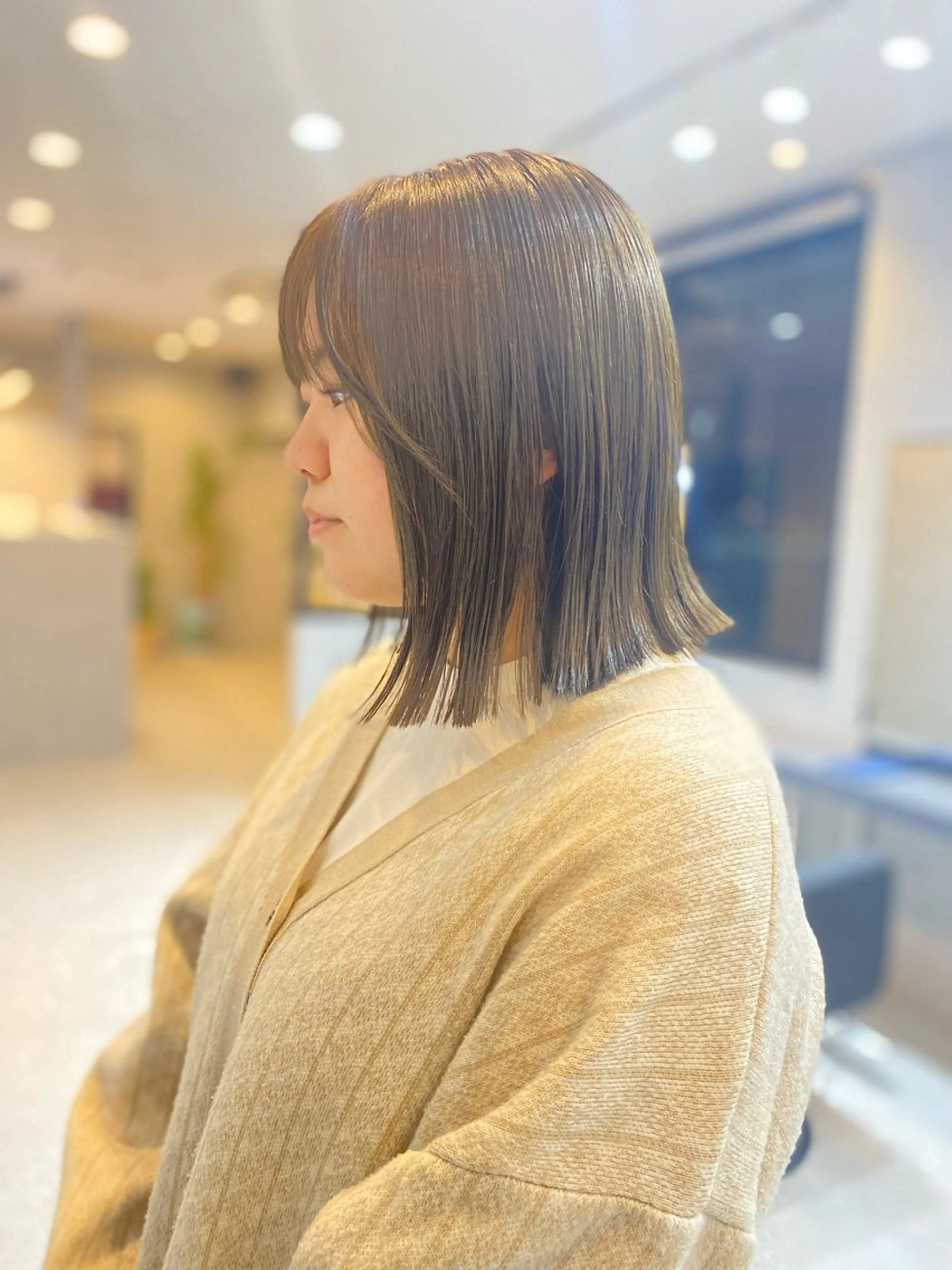 ミディアム カラー グレージュ オリーブグレージュ オリーブグレー カット ヘアカラー Agu hair lang屋島店所属・大林　恵理 【Agu 屋島】のヘアスタイル