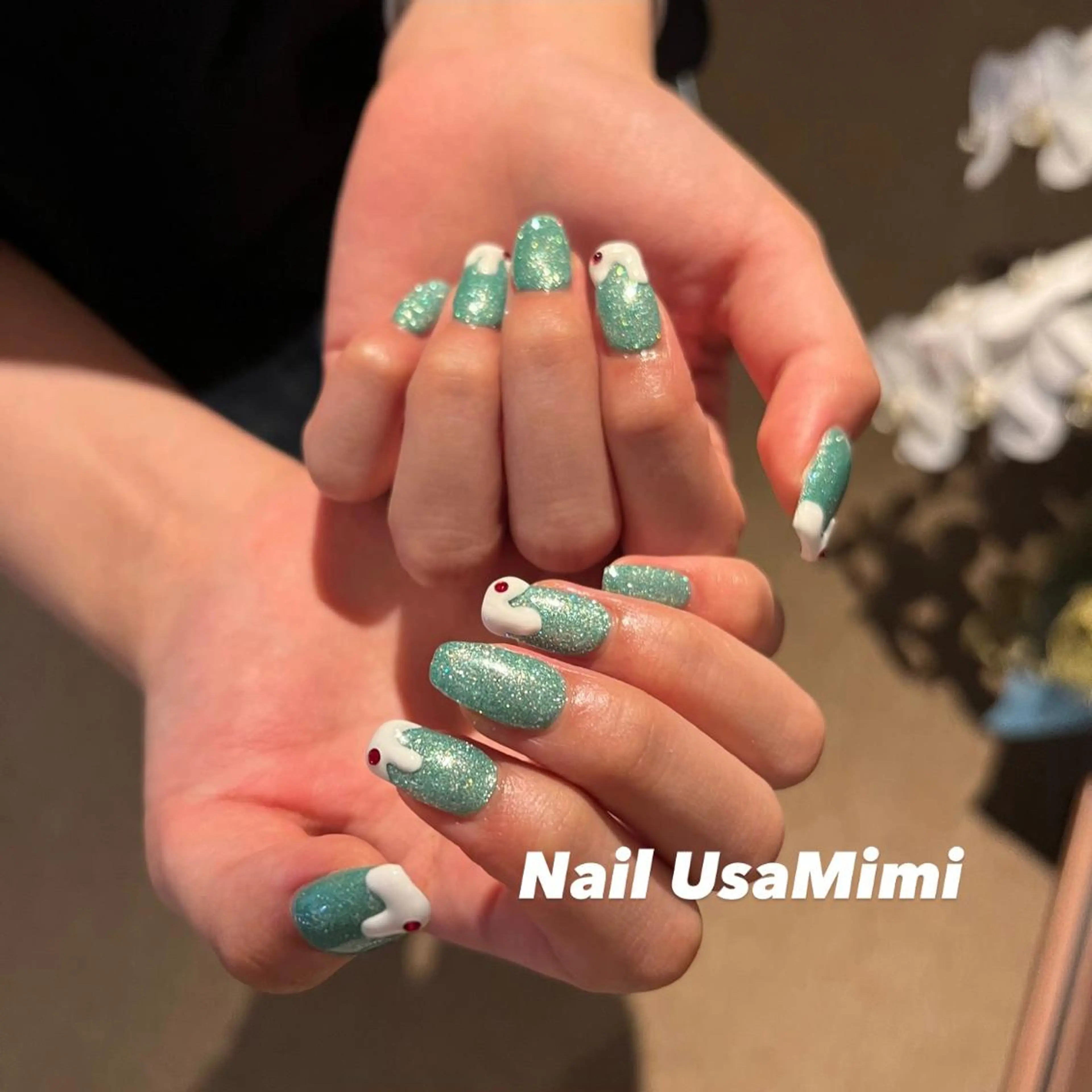 ネイル クリアネイル フットネイル ジェルネイル マグネットネイル 持ち込み 本町ネイルNail UsaMimiのネイルデザイン