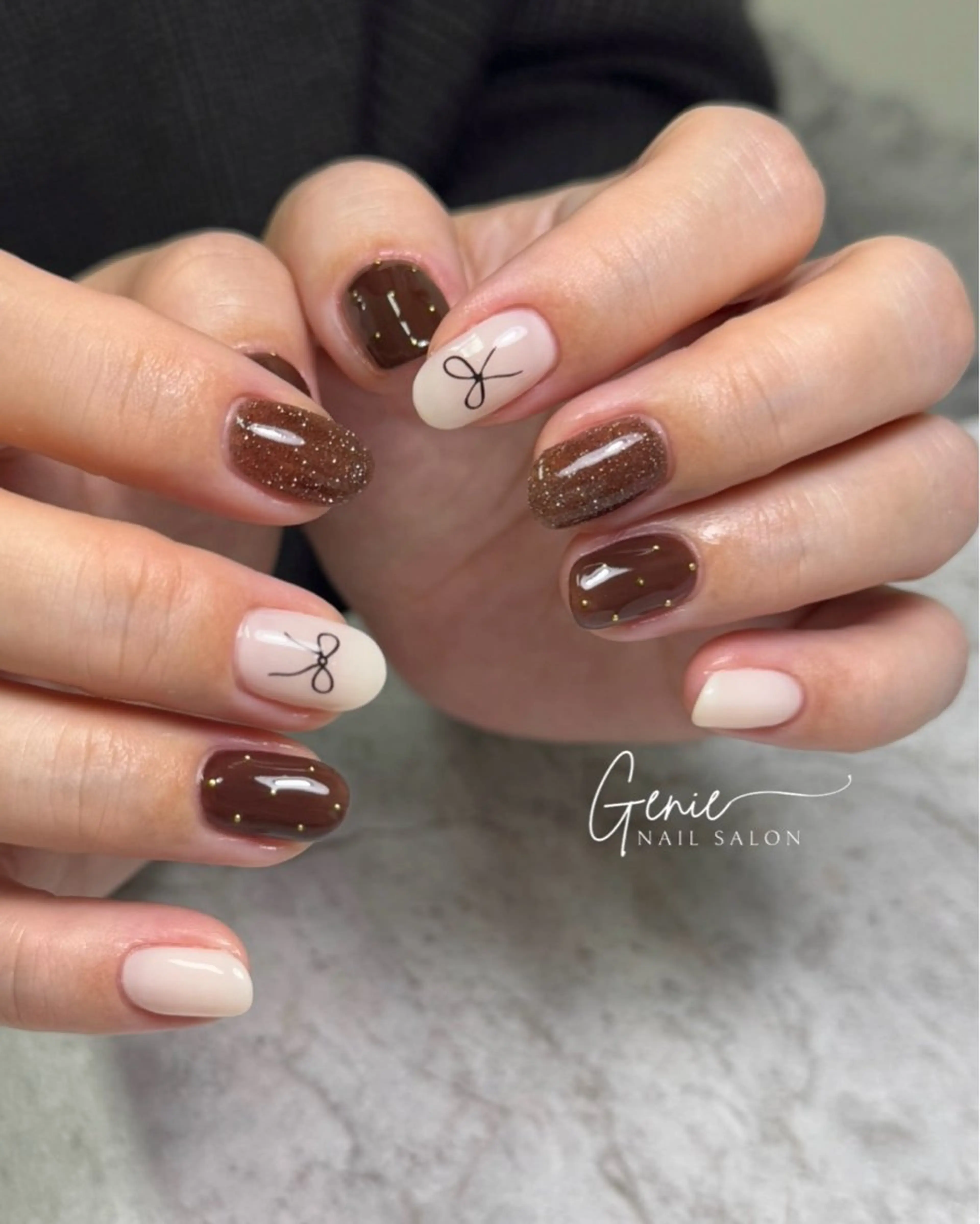 ネイル リボン ハンドネイル Nail salon Genie所属・Nail salon Genieのネイルデザイン