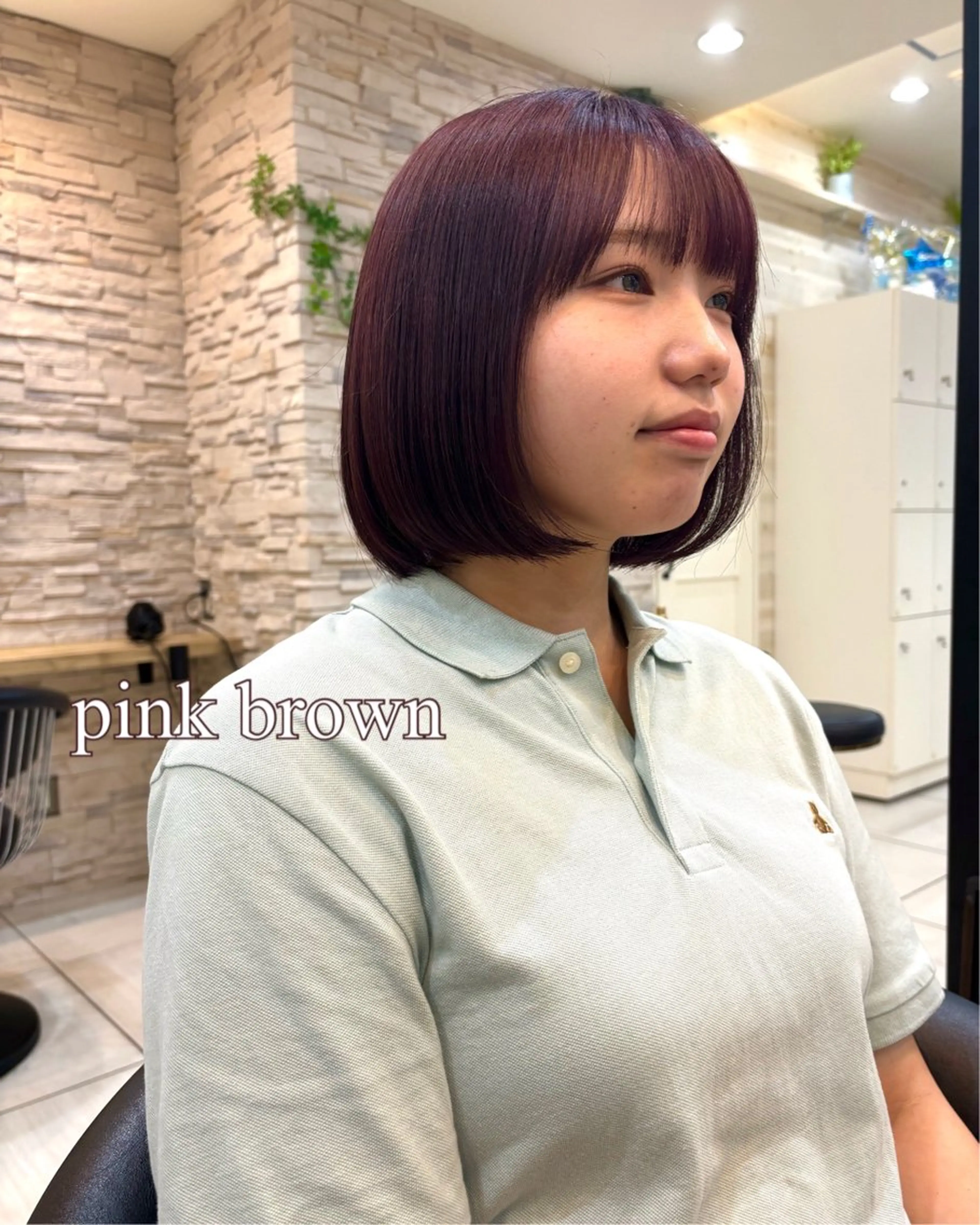 ショート カラー ブラウンカラー ピンクカラー ピンクブラウン 韓国ヘア／艶カラー minamiのヘアスタイル