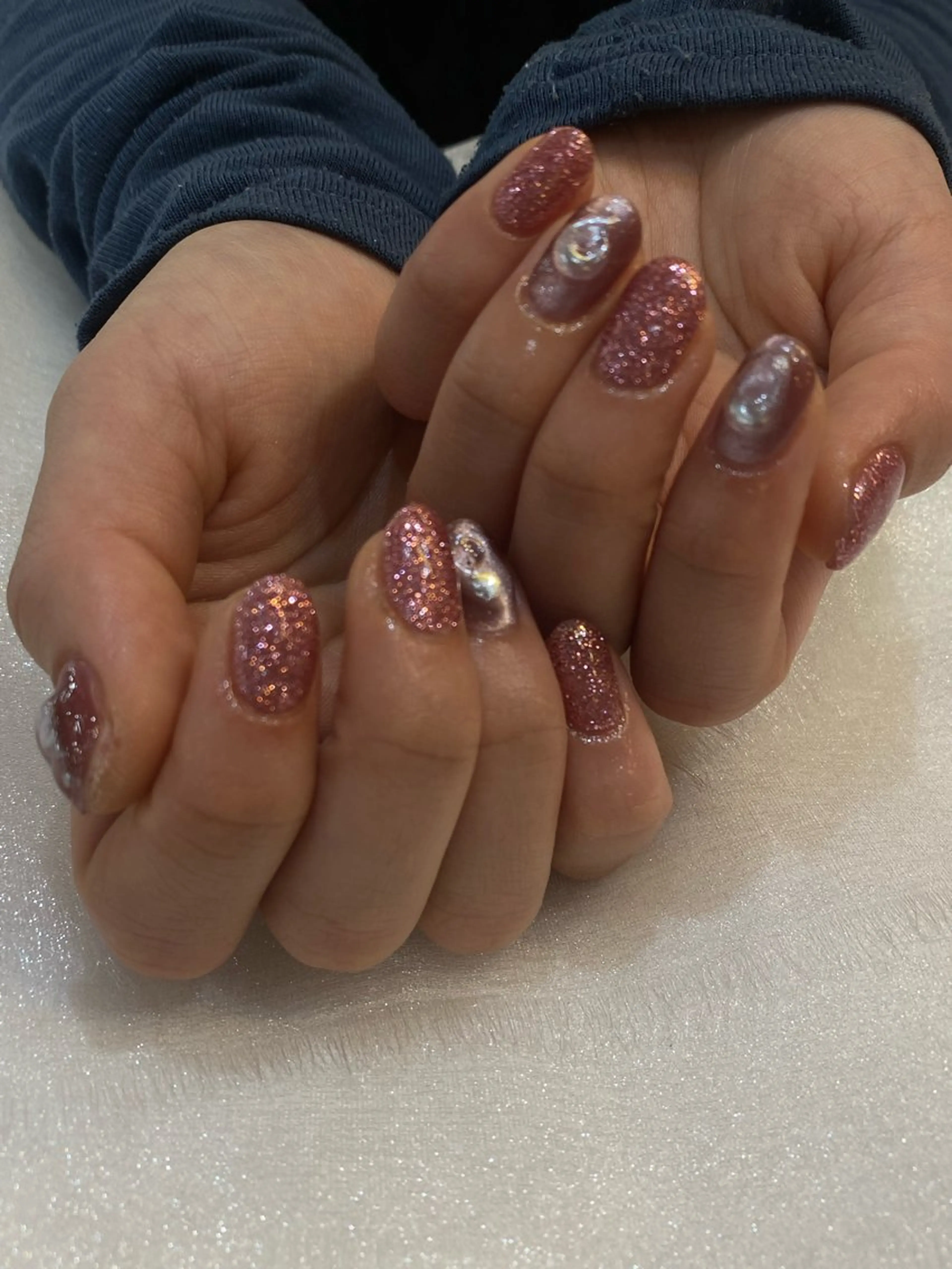 ネイル キラキラネイル ピンク Mao ♡のネイルデザイン