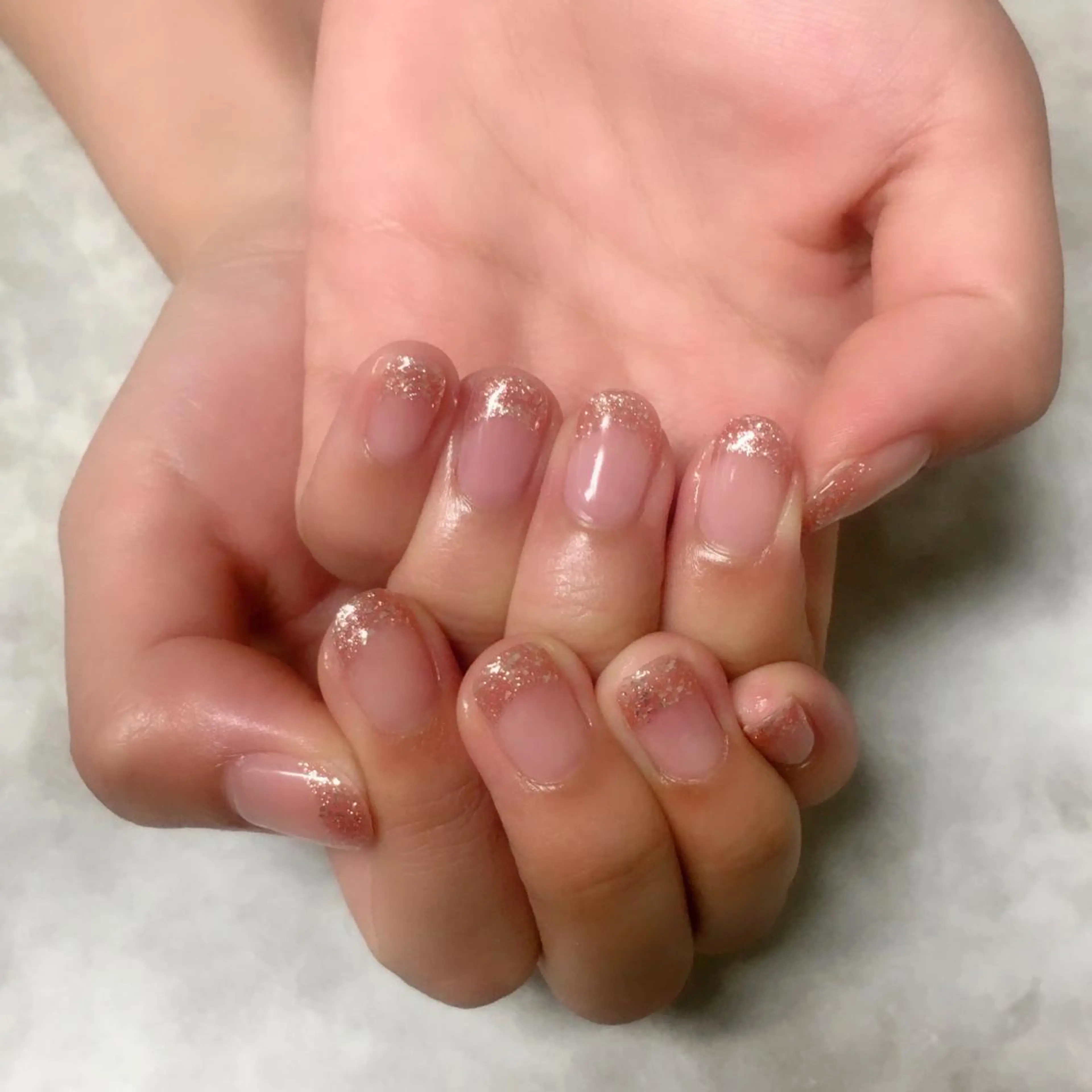 ネイル グラデーション ラメ(グリッター) ラメグラデーション 自爪育成/深爪矯正 mikiのネイルデザイン