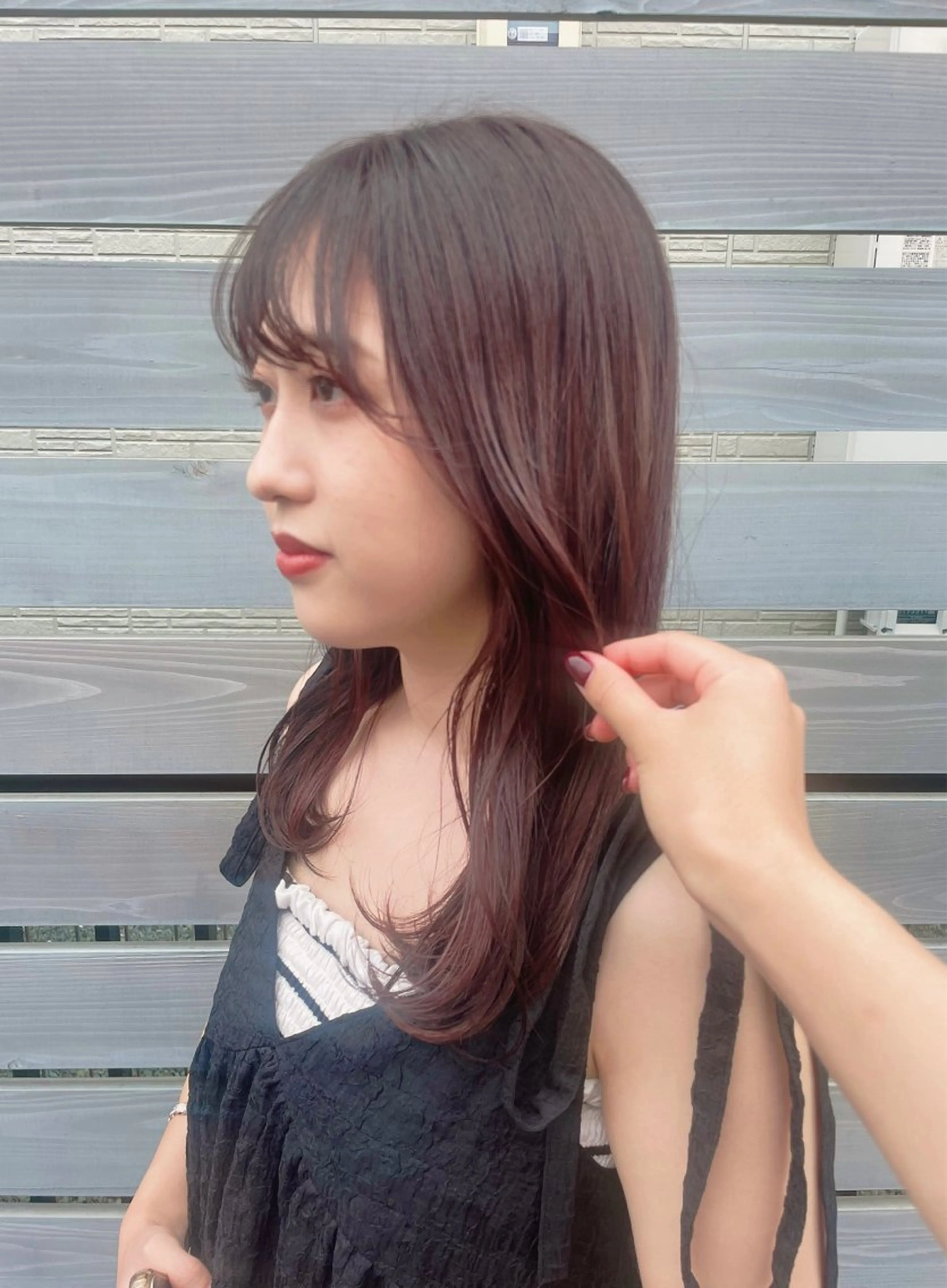 ミディアム カラー カット ヘアカラー トリートメント ひなた 艶カラー/渋谷のヘアスタイル
