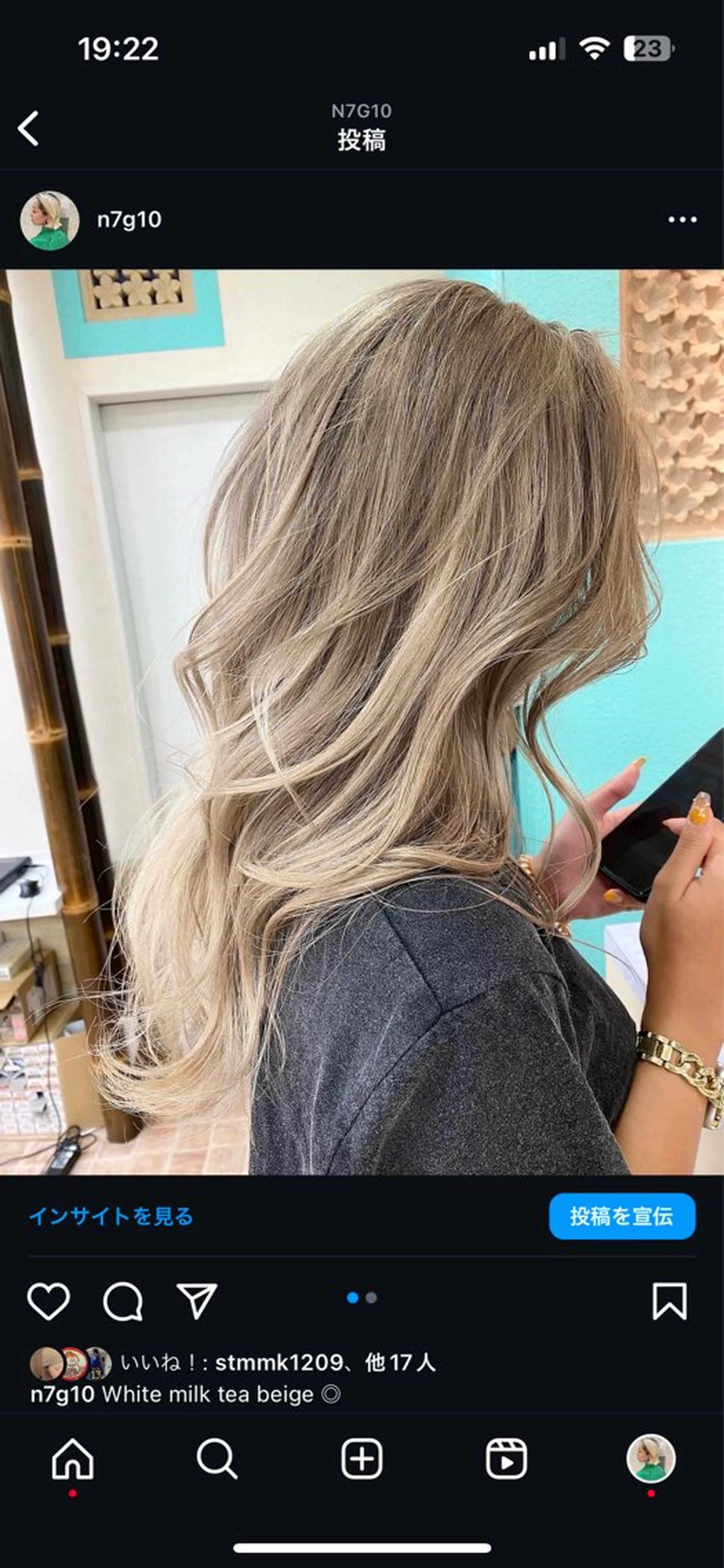 ロング カラー シルバー ホワイトシルバー 外国人風カラー ナカジマ ナナのヘアスタイル