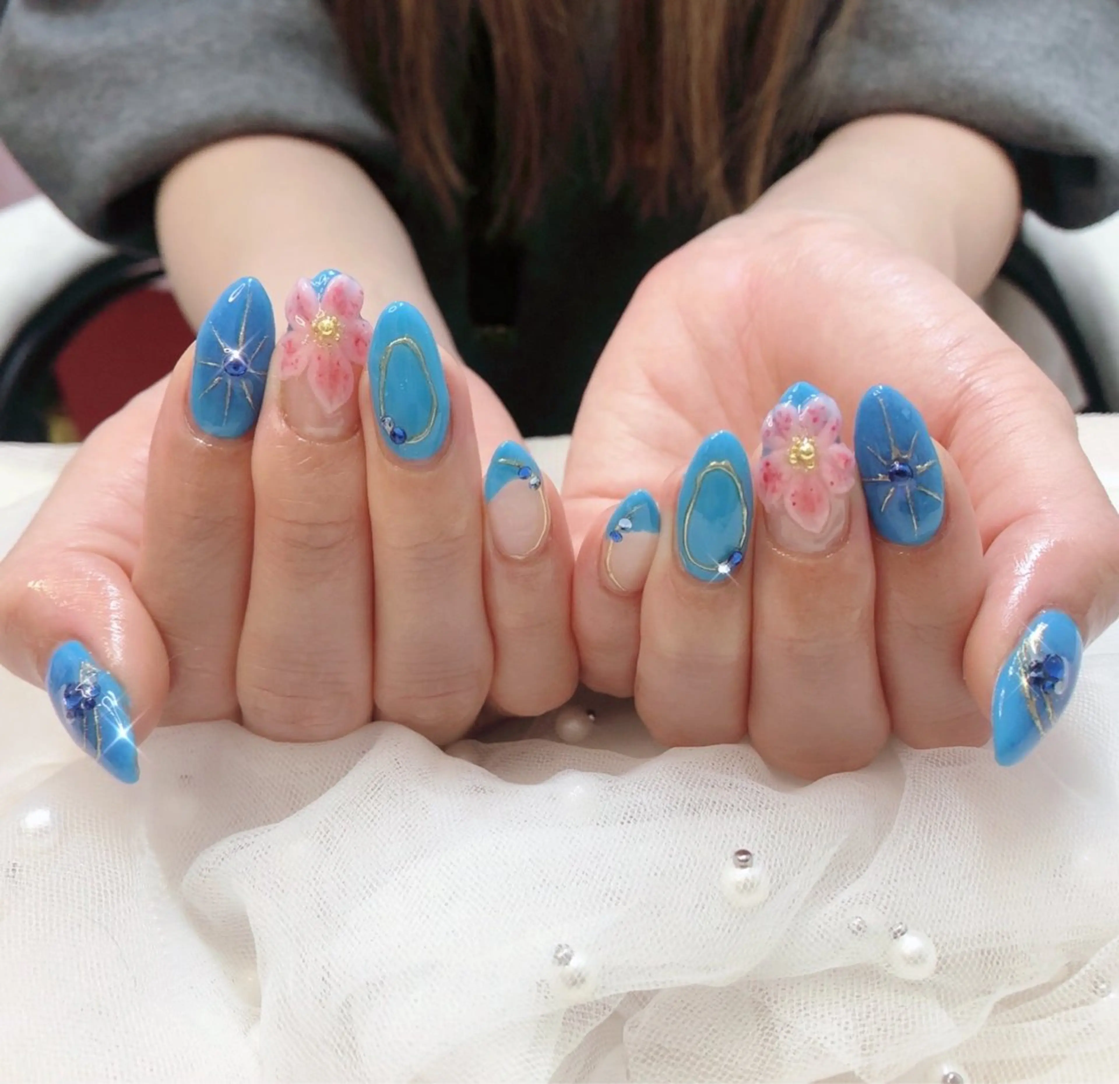 ネイル フレンチネイル ジェルネイル ガラスフレンチ 韓国ネイル マグネットネイル ハンドネイル ハンドケア 大門浜松町 ネイルのネイルデザイン