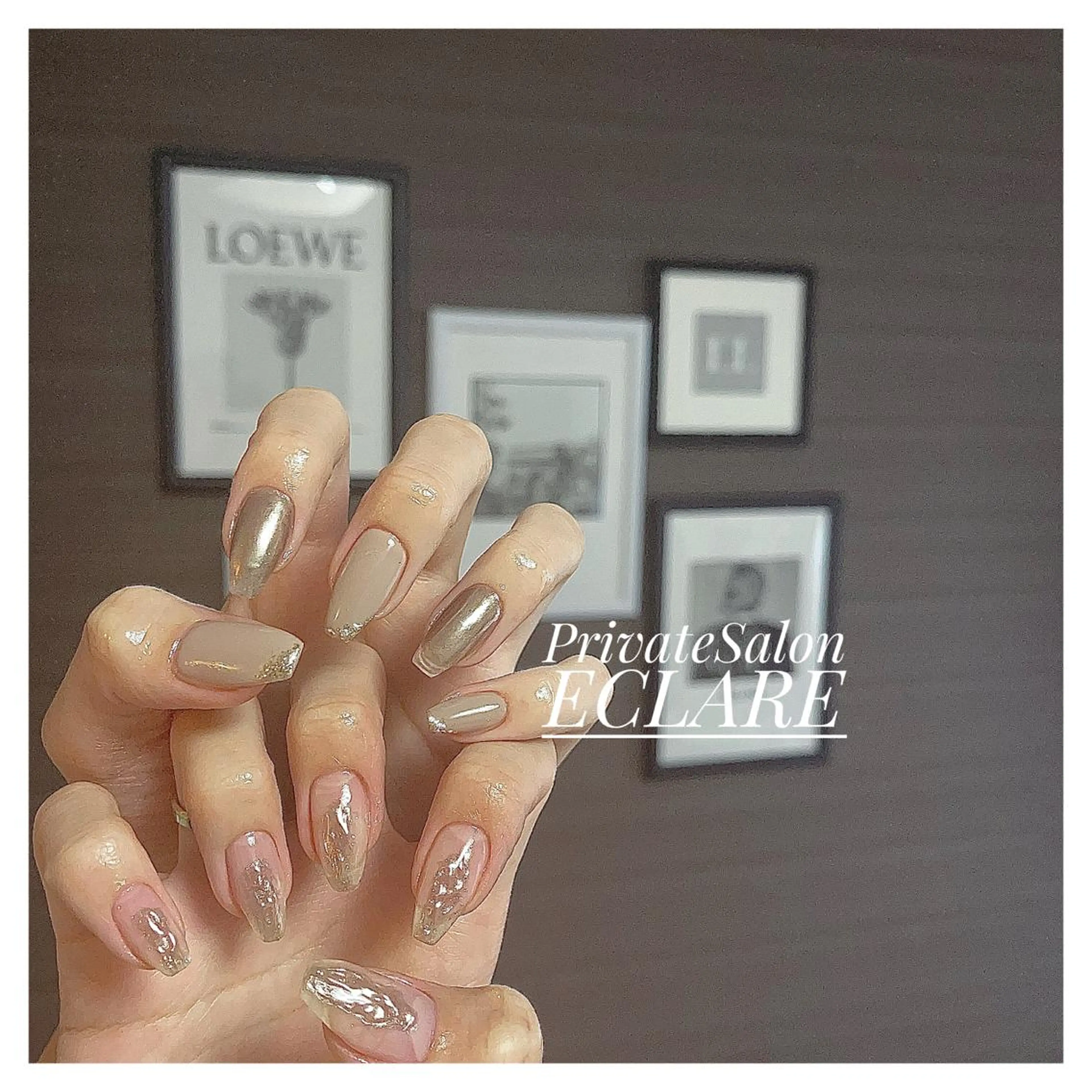 ネイル アートネイル ブラウン フットネイル フレンチネイル ジェルネイル Nail Salon ECLAREのネイルデザイン