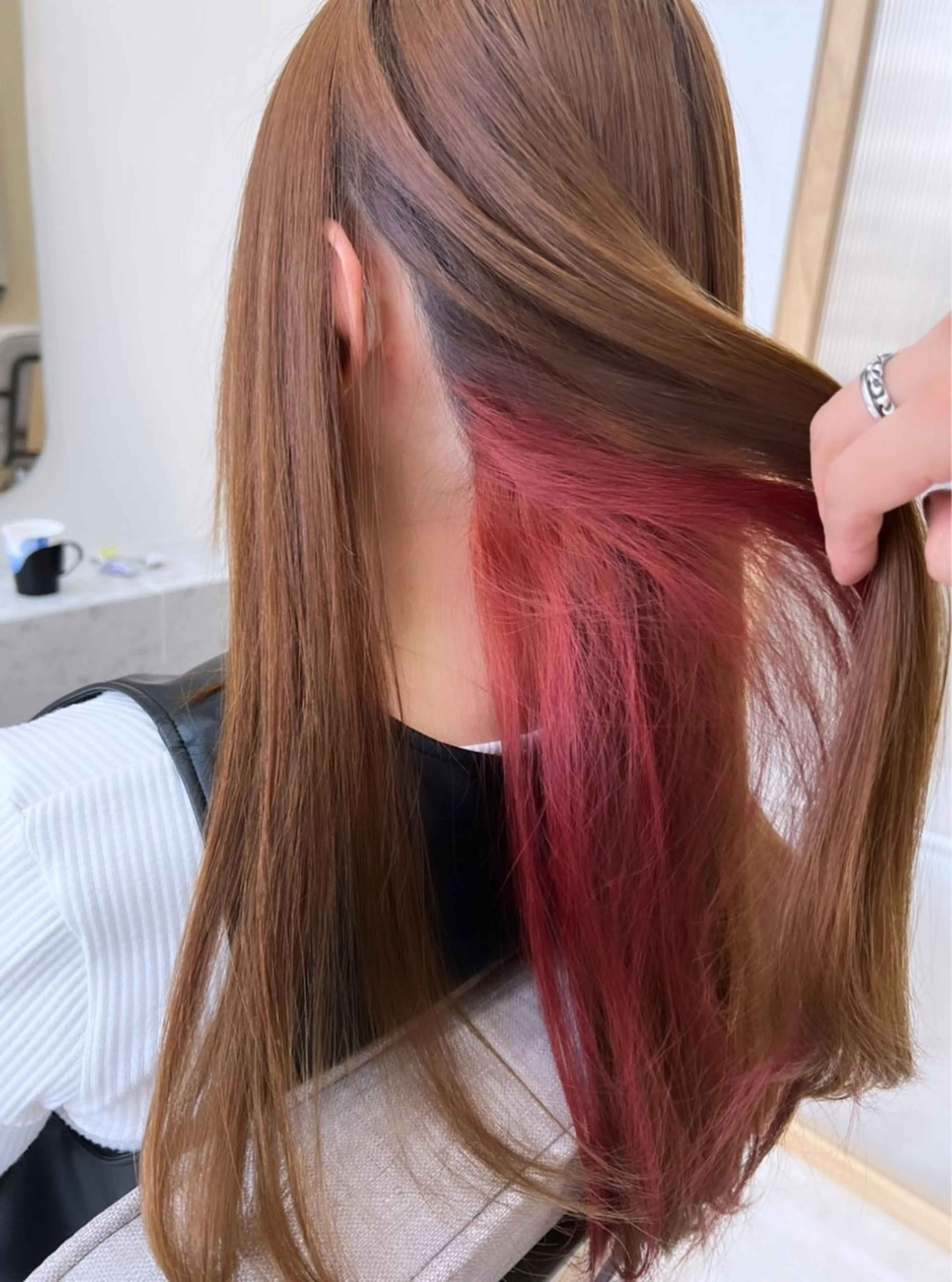 セミロング カラー ブリーチ ケアブリーチ ケアカラー 透明感カラー 髪質改善 ヘアカラー トリートメント ✨艶髪✨ 吉田誠のヘアスタイル