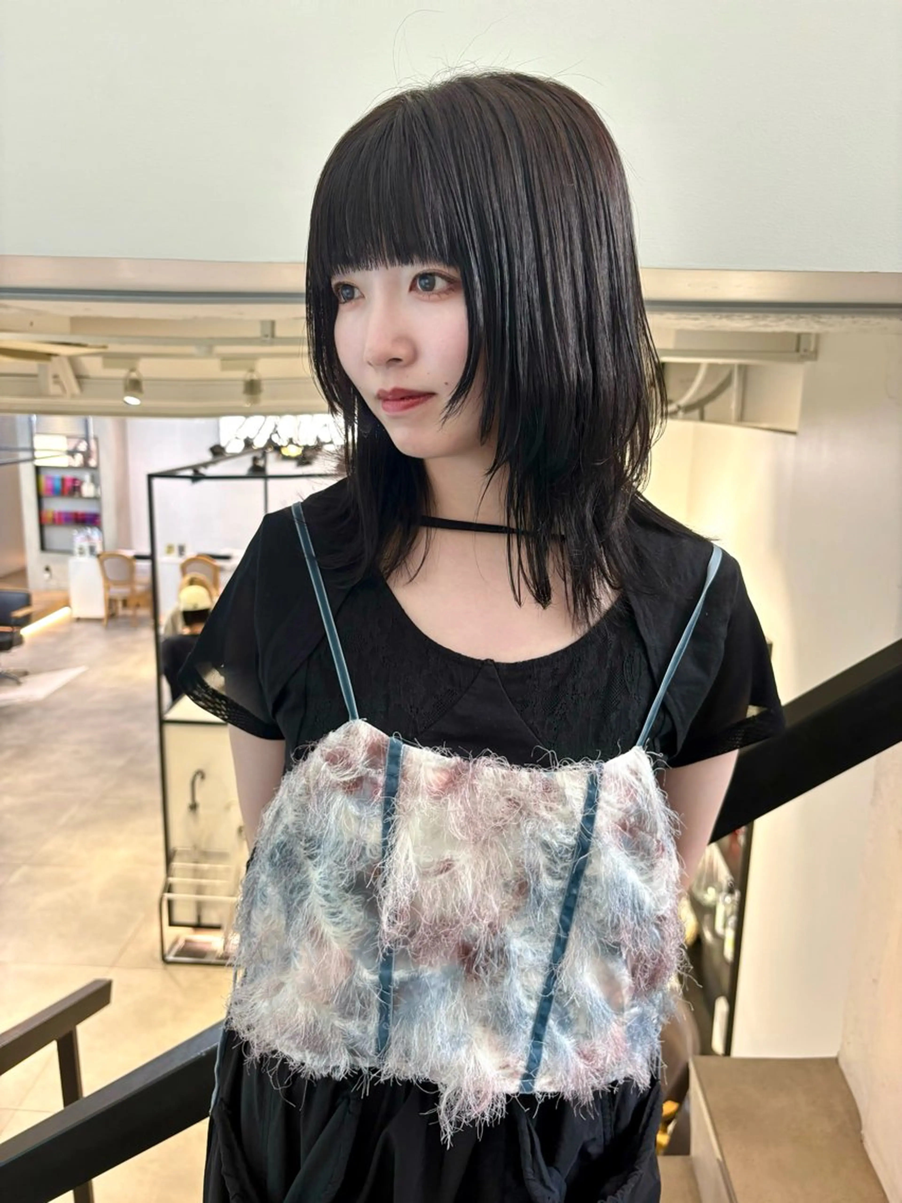 ミディアム カラー グレージュ カット ヘアカラー Kureha/ネイル レイヤー/酸性縮毛のヘアスタイル