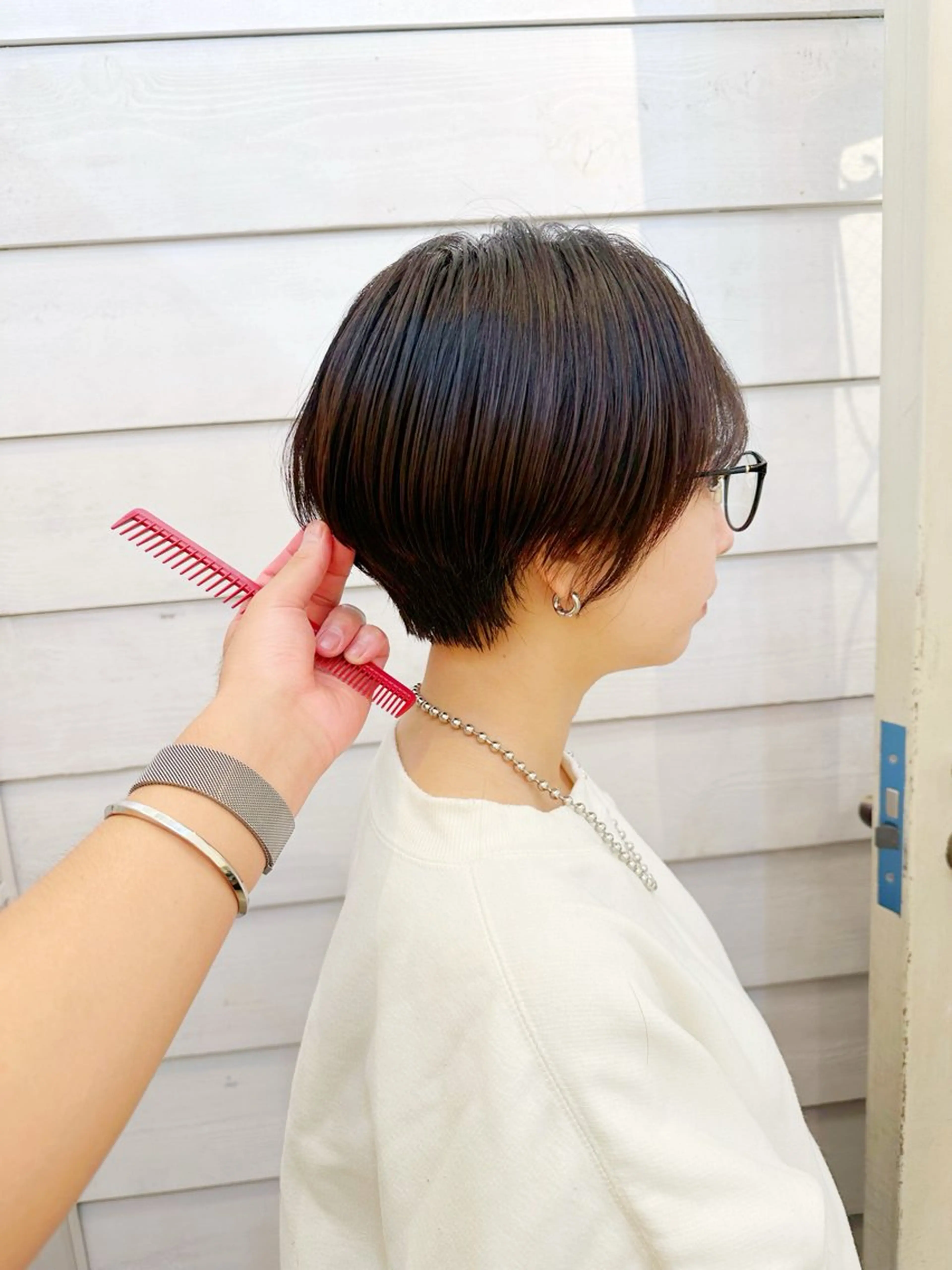 ショート ショートボブ ハンサムショート ボブ くせ毛 ショートヘア カット トリートメント newline銀座所属・銀座ショート/ 大人ショート/金子涼のヘアスタイル