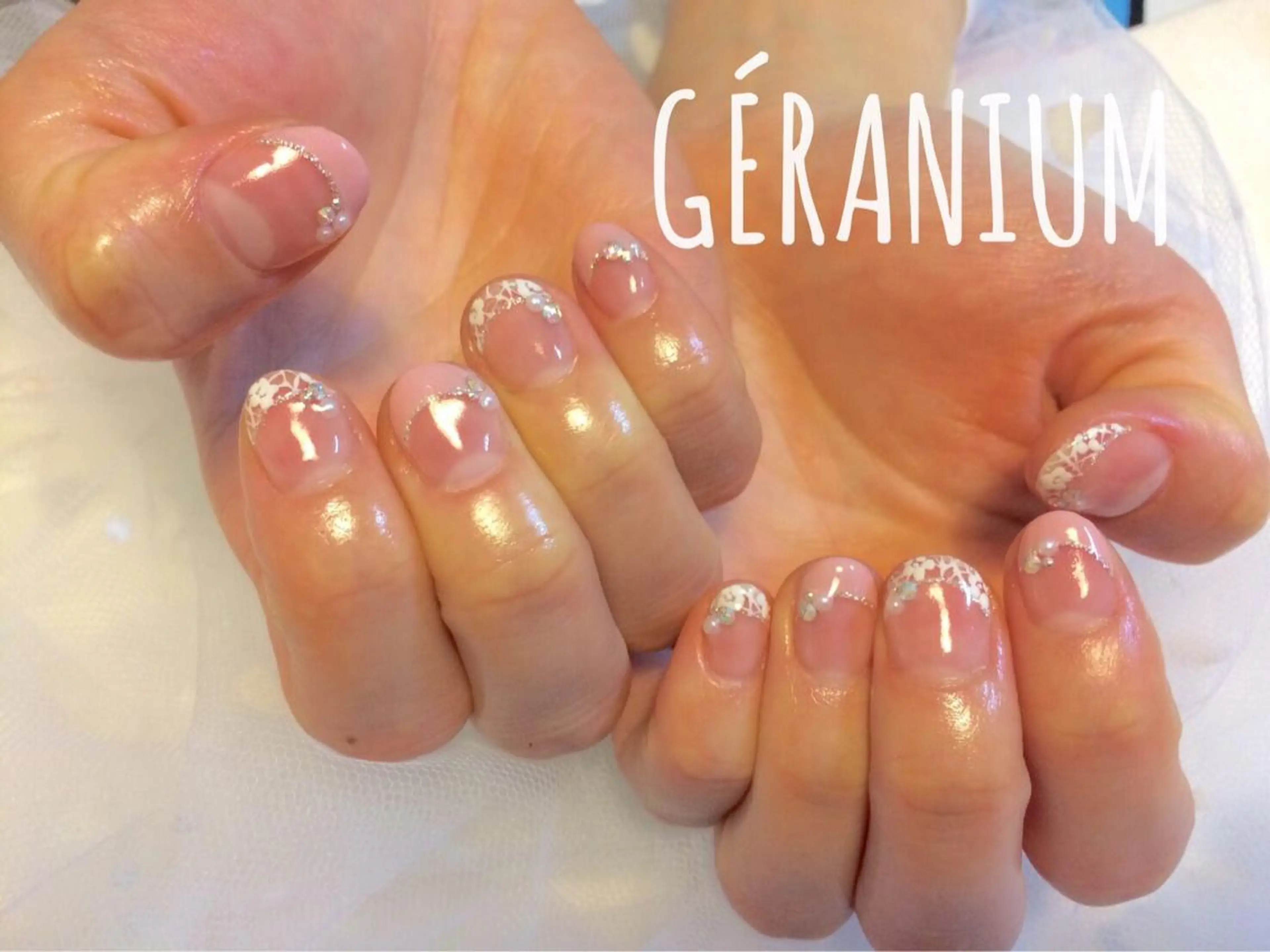 ネイル レース ショートネイル GéRanium Harukaのネイルデザイン