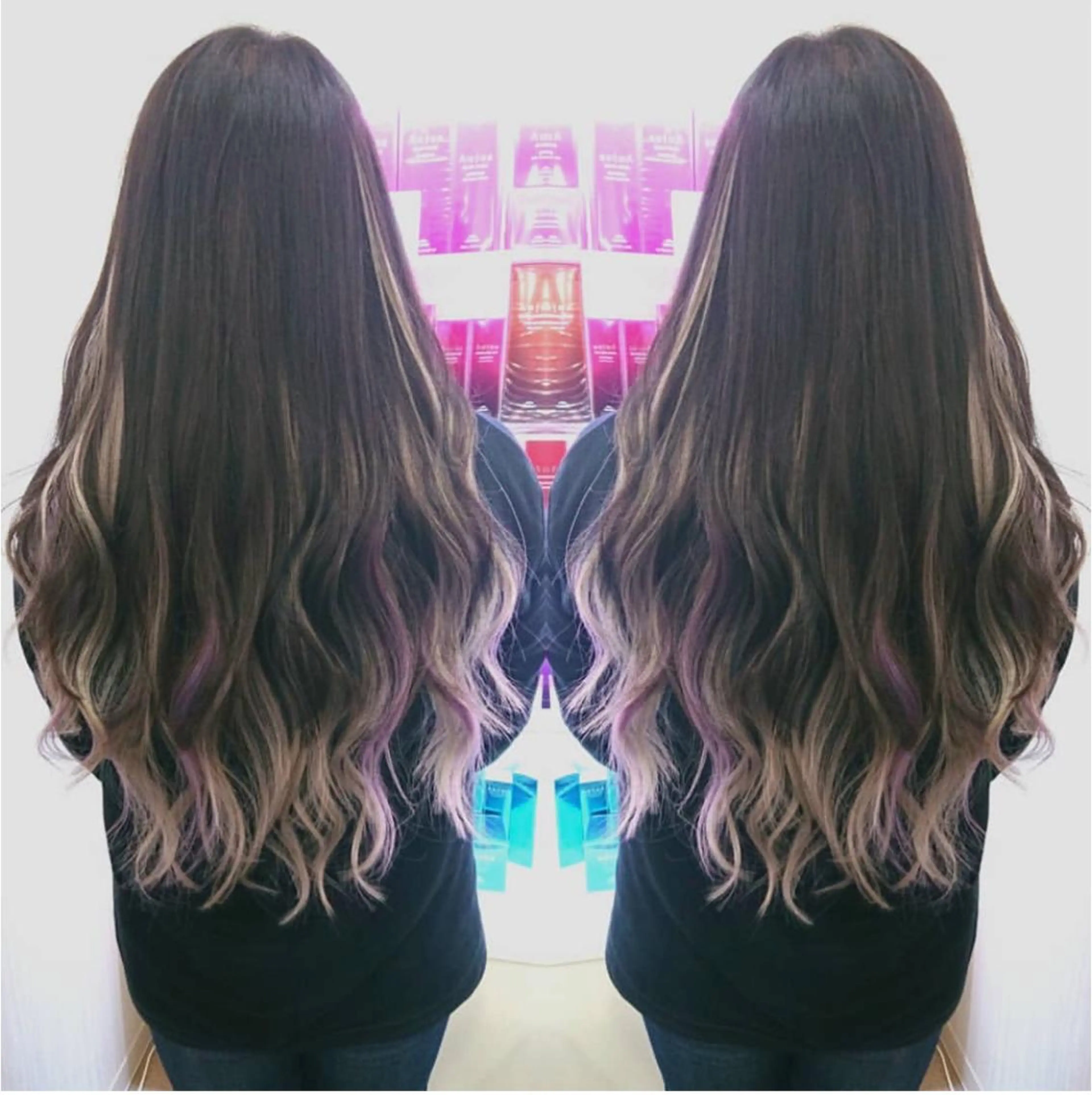 ロング カラー カット エクステ れん/ハイトーン /エクステ/韓国風のヘアスタイル