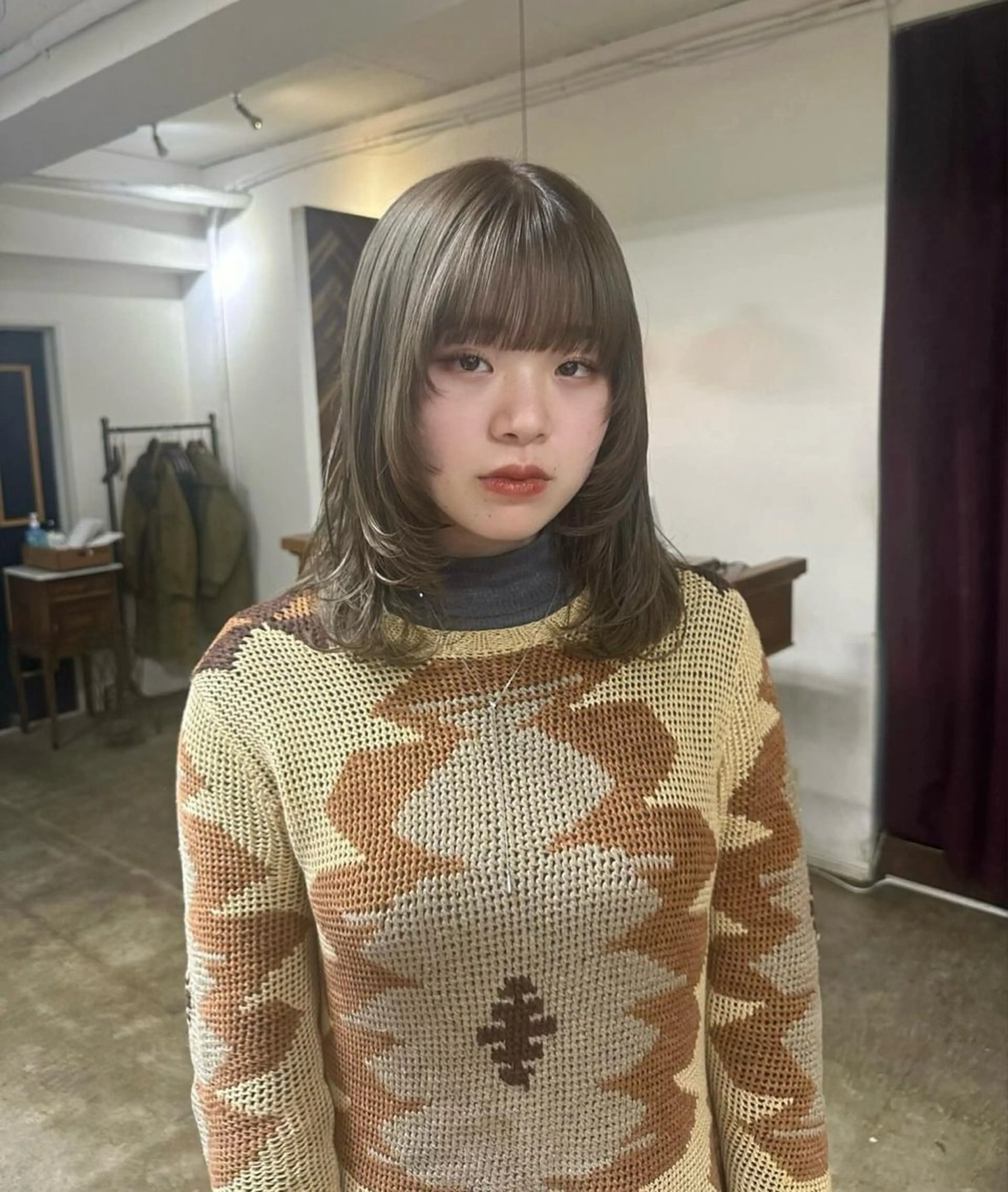 セミロング カラー NAGISA 🎀カットモデル🎀のヘアスタイル