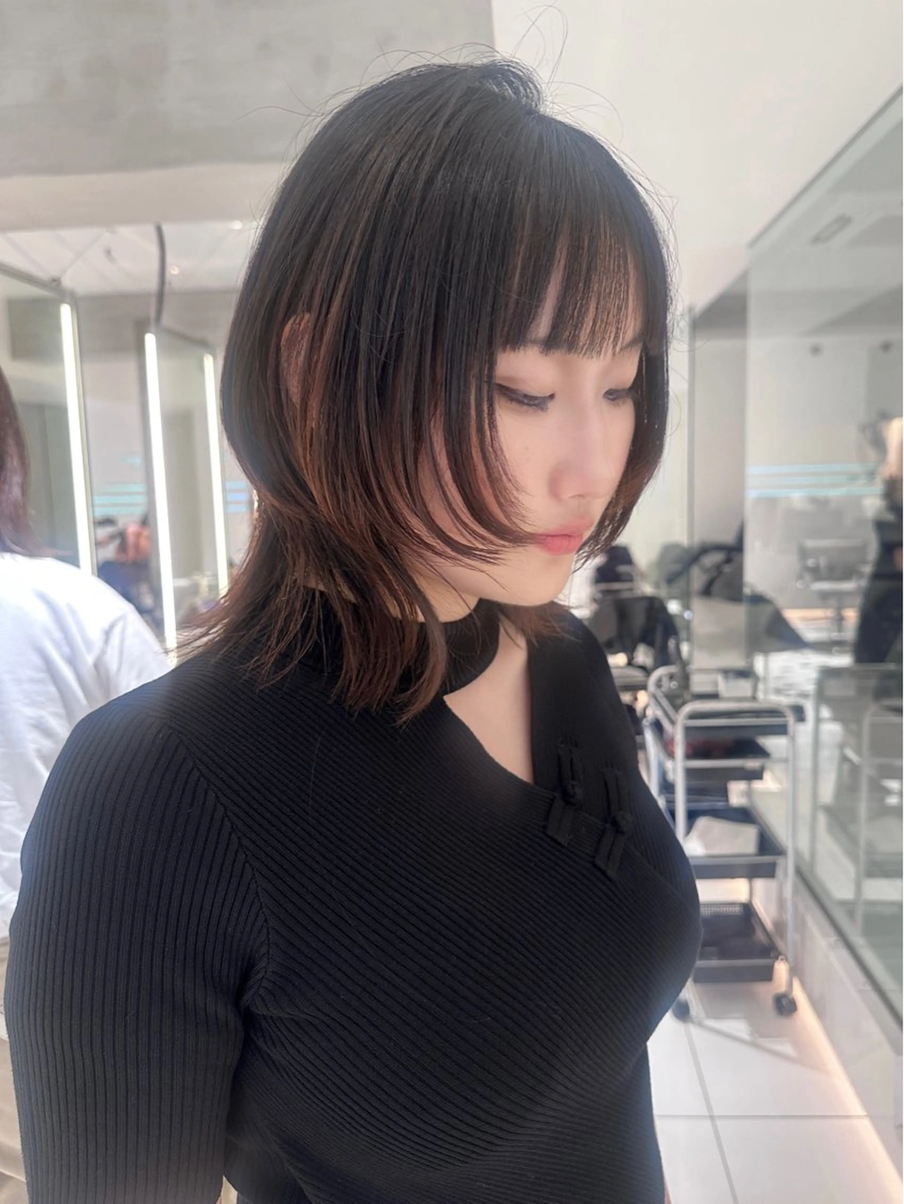 ミディアム カット YUI ⋆☾·̩͙/ レイヤー/ハイトーンのヘアスタイル