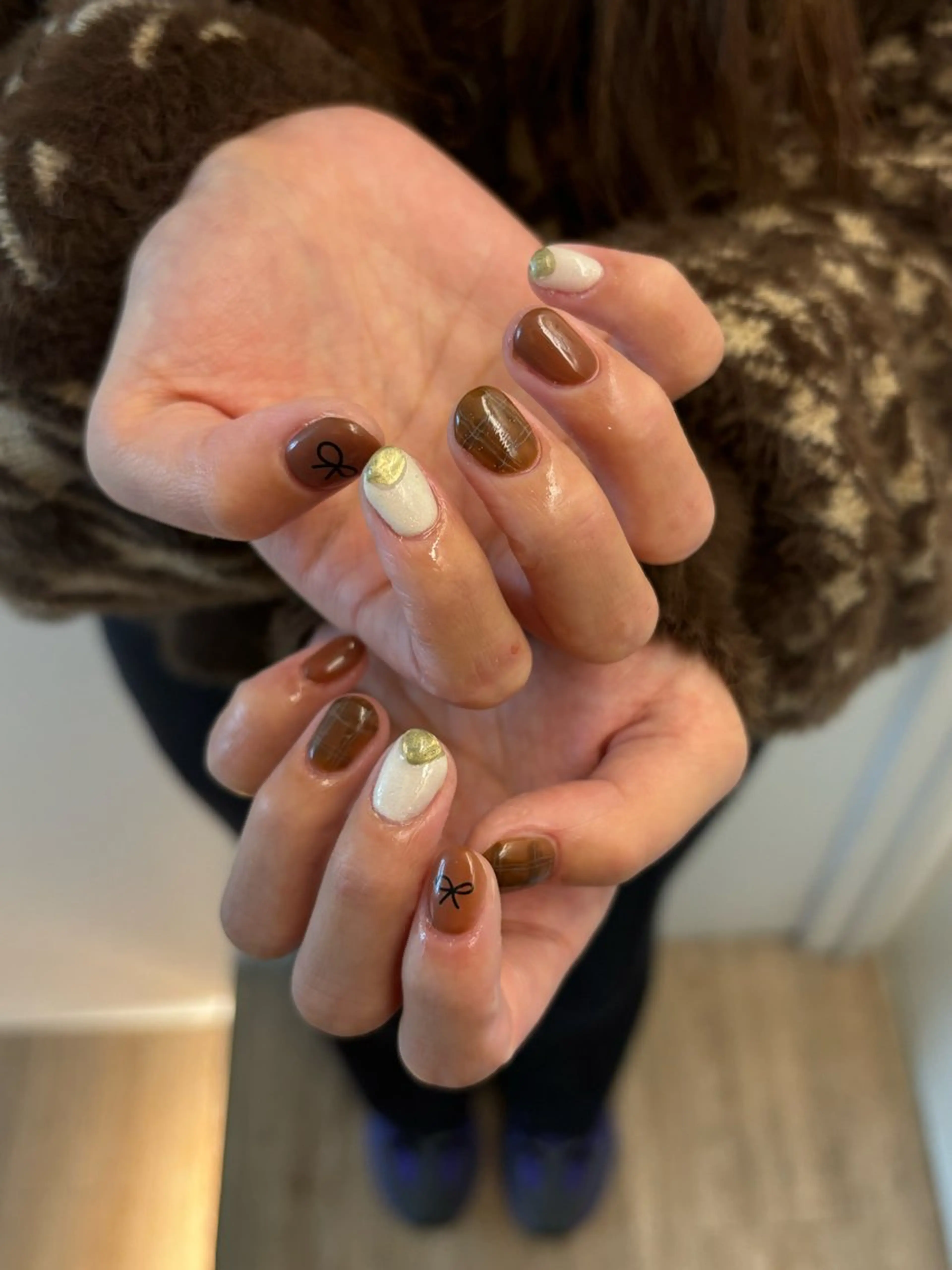 ネイル ハンドネイル 暖色color 🎀Hiroka🎀のネイルデザイン