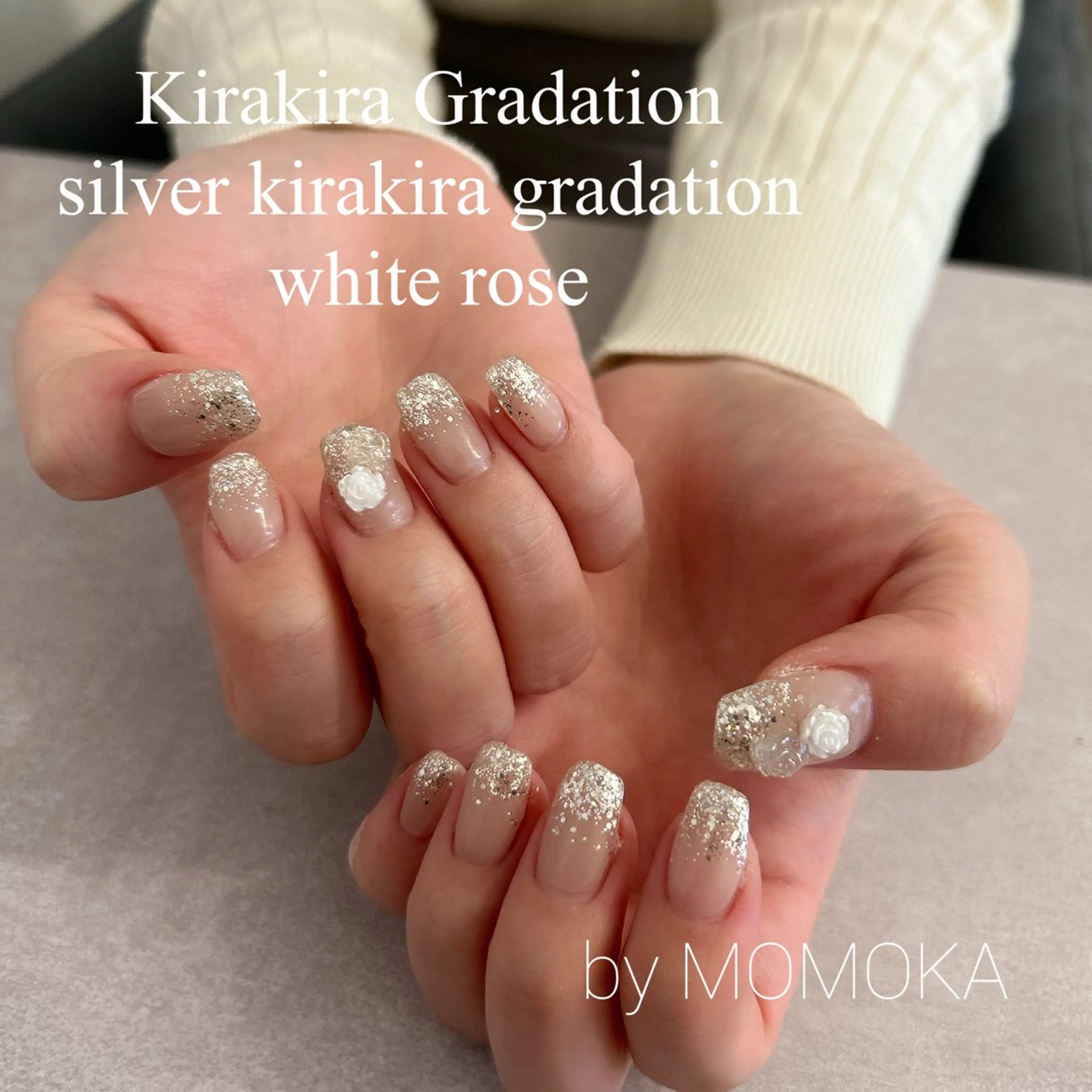 ネイル グラデーション ラメ(グリッター) ラメグラデーション ハンドネイル momoka_nails所属・Momo Nailsのネイルデザイン