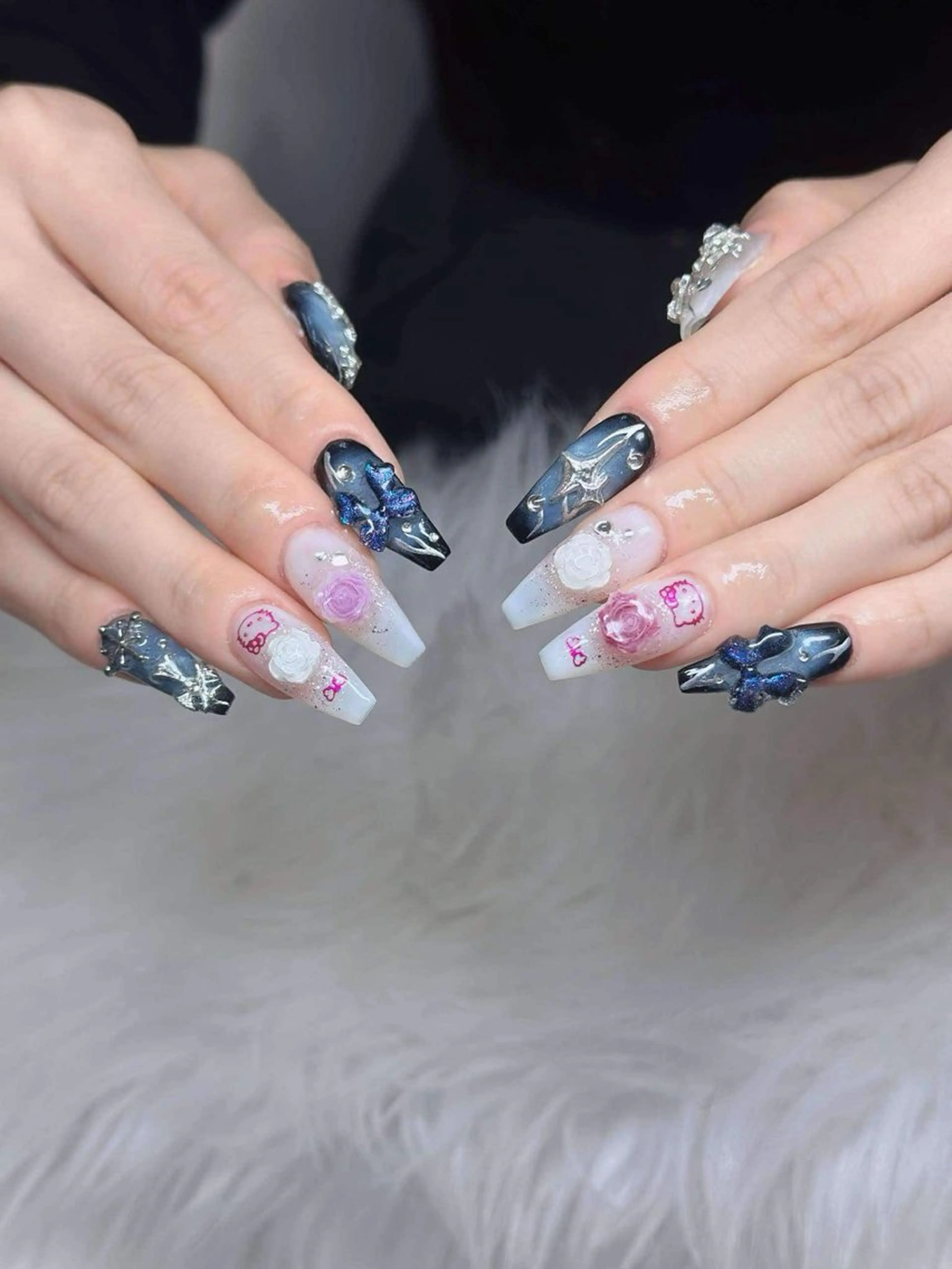 ネイル チークネイル フレンチネイル ジェルネイル ガラスフレンチ 韓国ネイル ハンドネイル ハンドケア Anh Nail 歌舞伎町のネイルデザイン