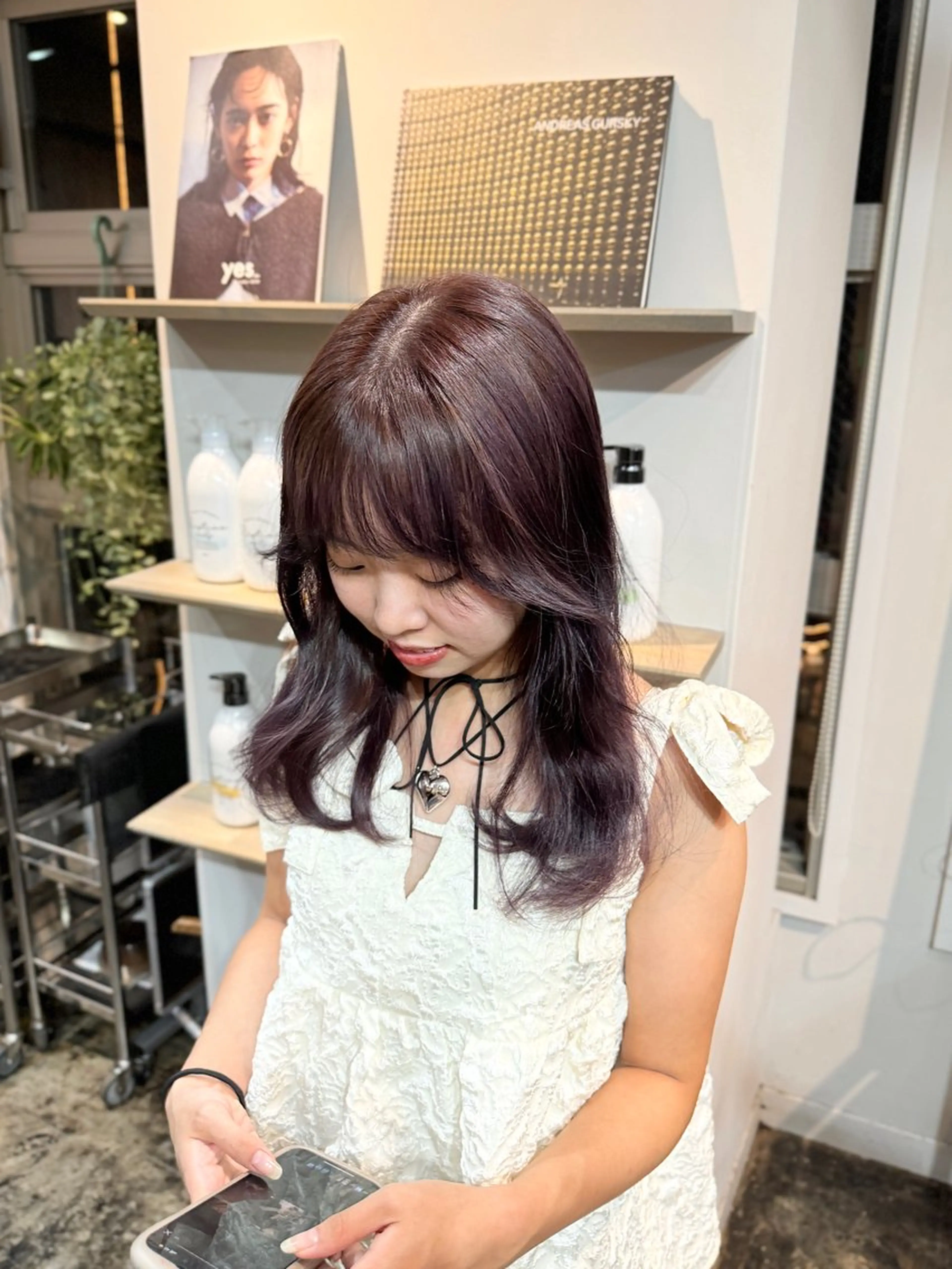 ロング ヘアカラー トリートメント m a y aのヘアスタイル