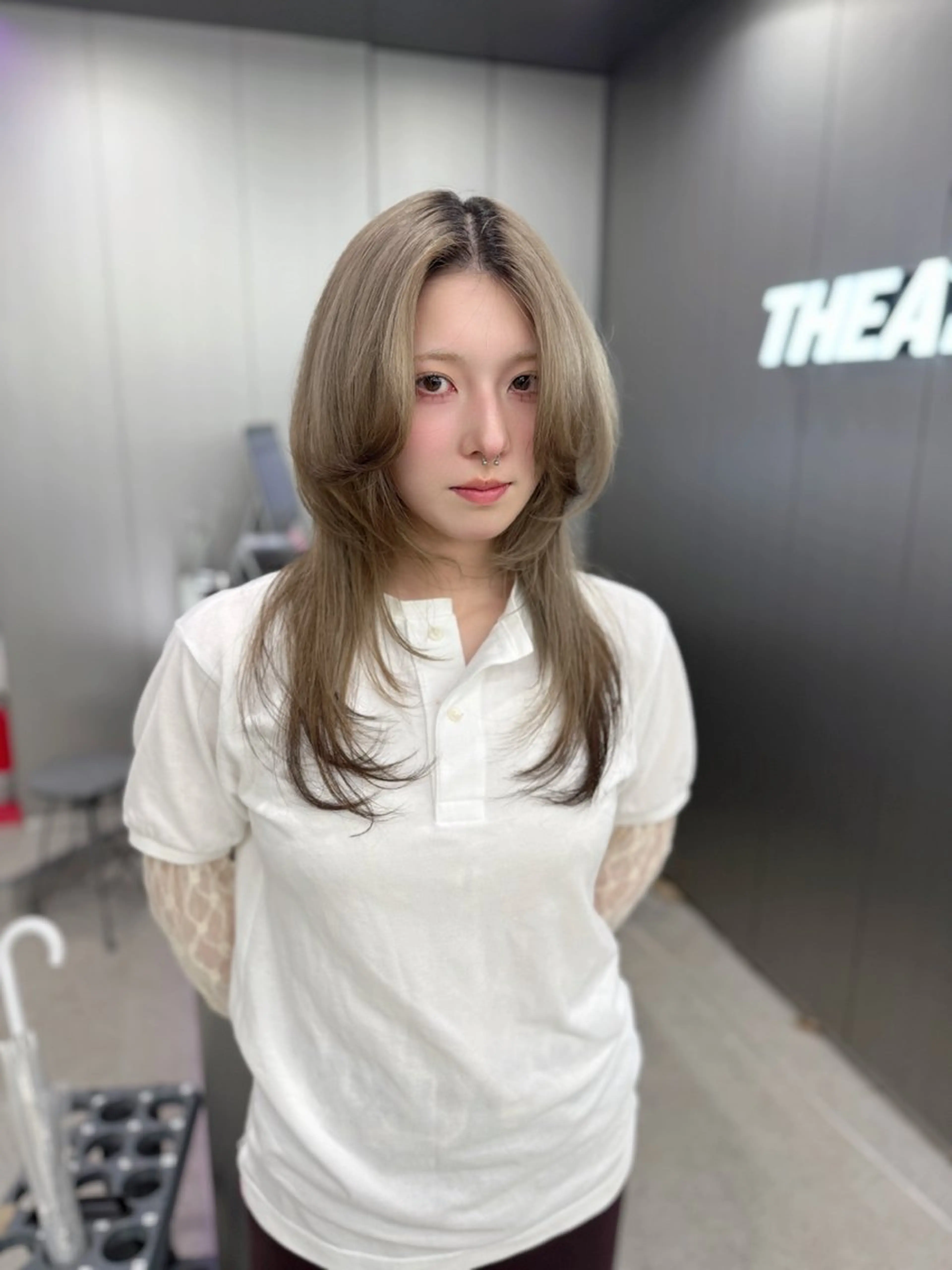 ロング ハッシュカット レイヤーカット ブルーブラック レイヤー/TERUのヘアスタイル