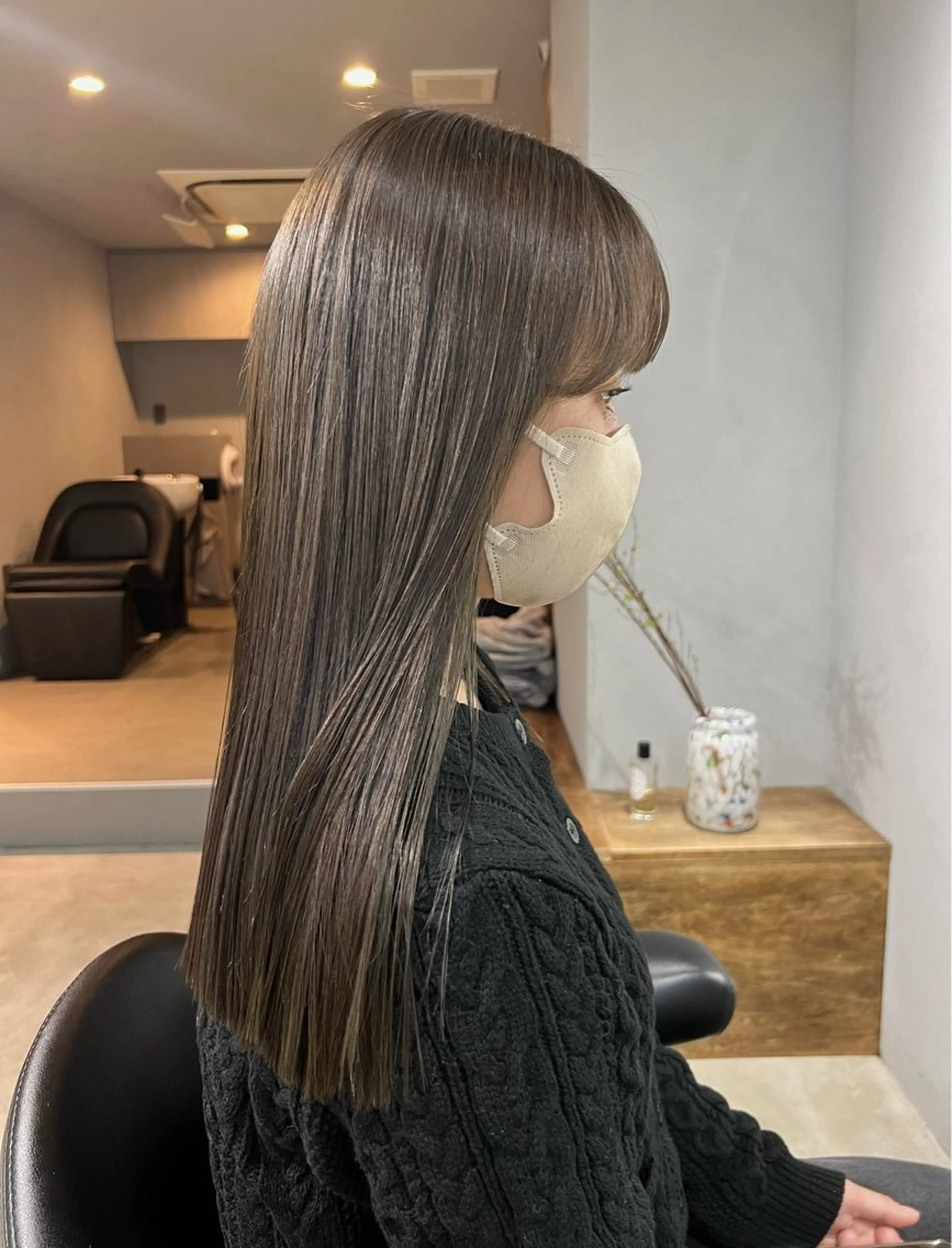 セミロング カラー akane/ボブ /オリーブ/ブラウンのヘアスタイル