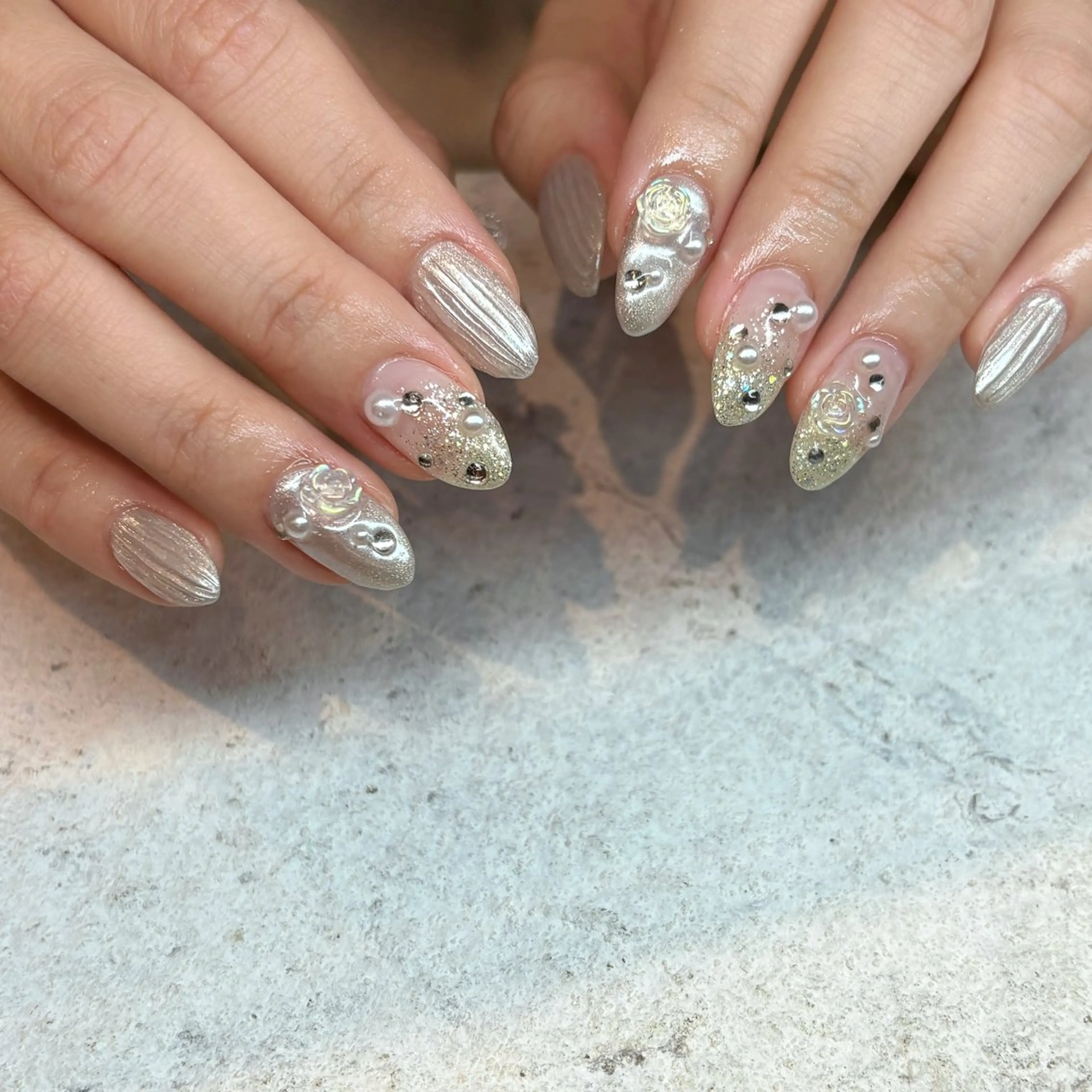 ネイル ブライダルネイル HONOKA W 【深江橋店】のネイルデザイン