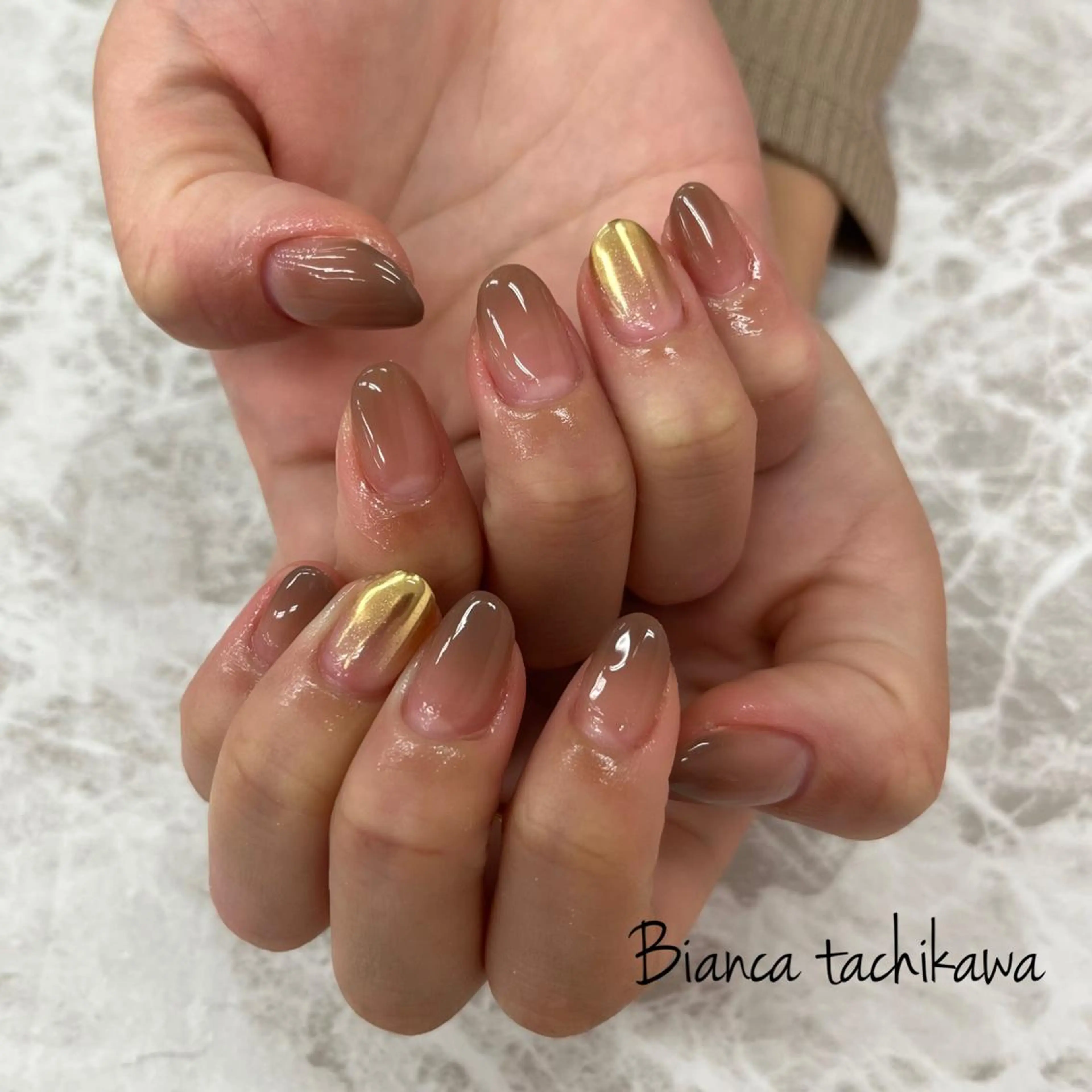 ネイル グラデーション ハンドネイル Bianca☁国分寺 🤍店長/黒木愛美のネイルデザイン