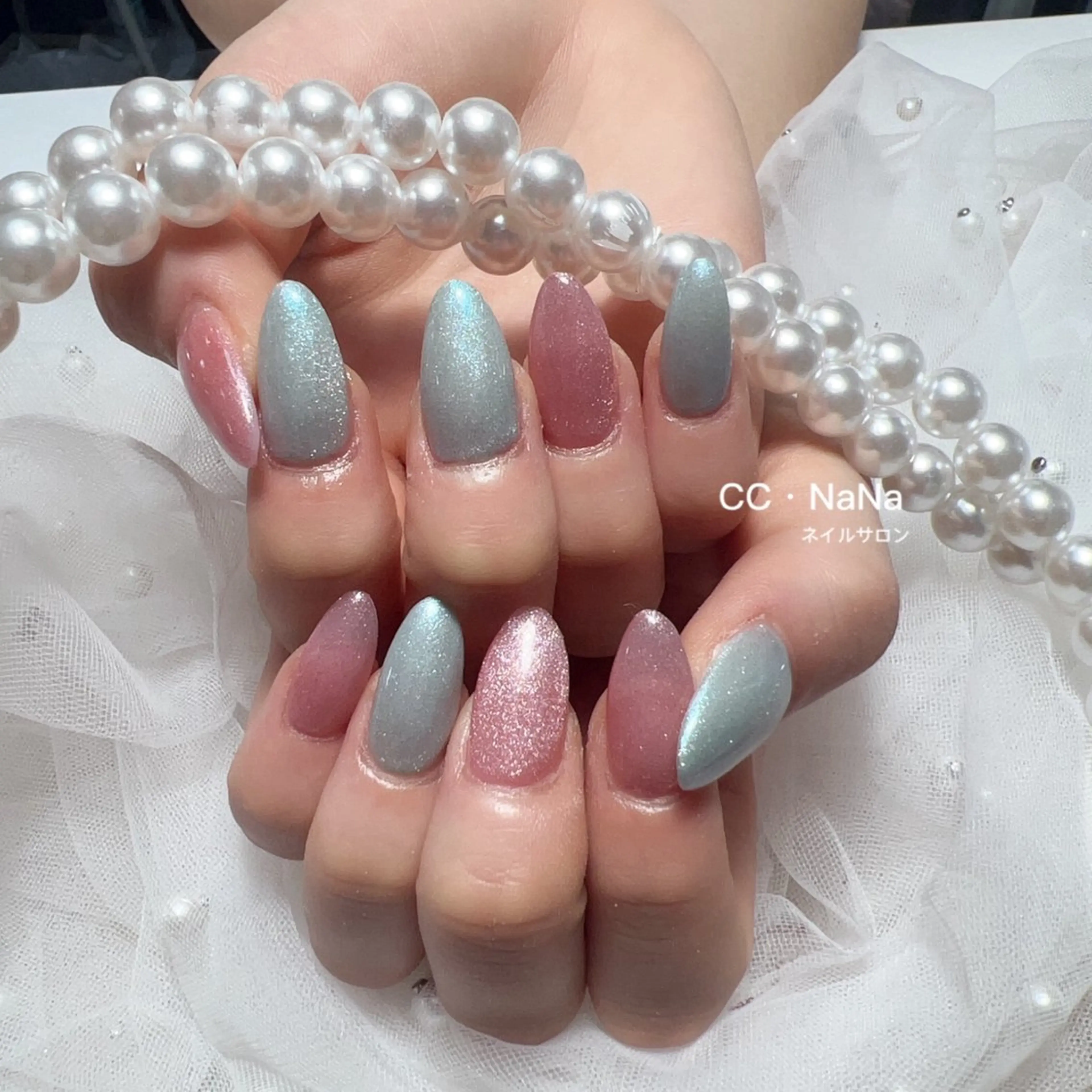 ネイル スカルプネイル ハンドネイル 💎CC・NaNa 韓国風ネイル🌙のネイルデザイン